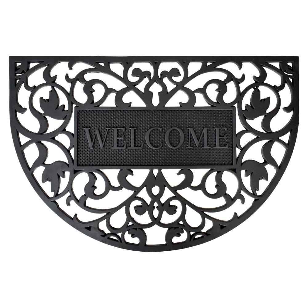 Callowaymills 104832436 2-ft x 3-ft Welcome Arch Rubber Half-round Indoor or outdoor Decorative Welcome Door mat