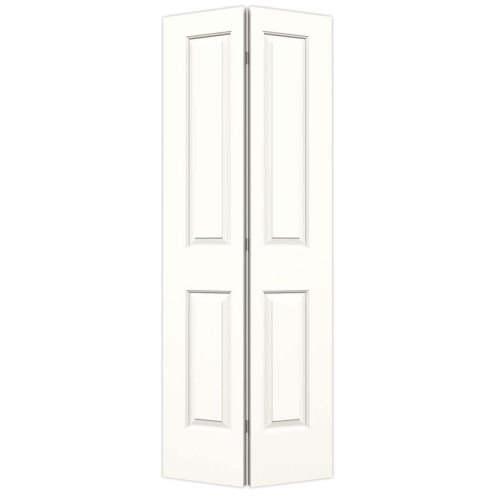 Cambridge 24-in x 80-in Modern White 2-panel Square Hollow Core Prefinished Molded Composite Bifold Door Hardware Included | - JELD-WEN LOWOLJW160000042