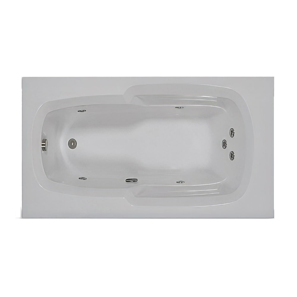 WaterTECH 6036LW BONE Designer 60-in x 36-in Bone Acrylic Rectangular Drop-in Whirlpool Tub ( Reversible Drain )