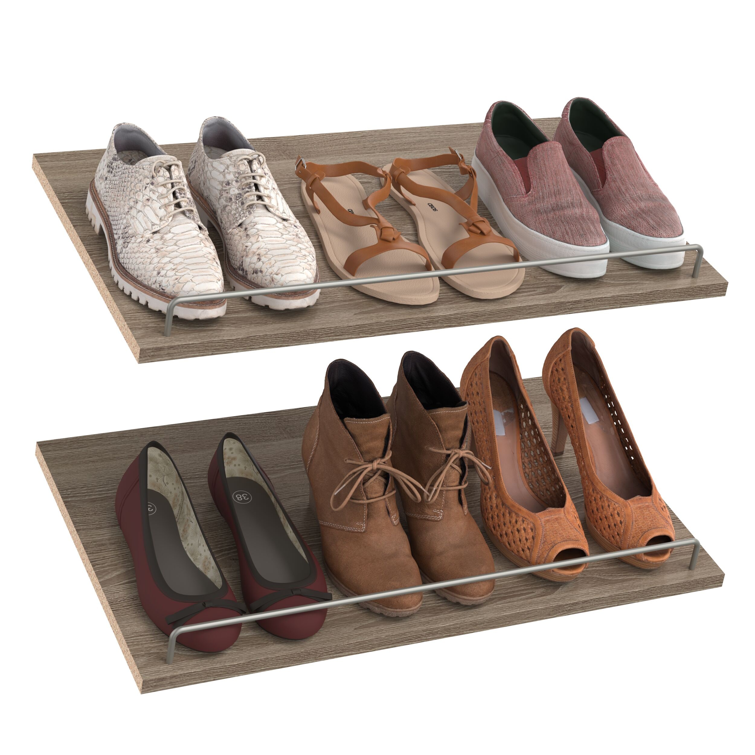 ClosetMaid BrightWood 25-in x 2.11-in x 13.8-in Latte Shoe Storage