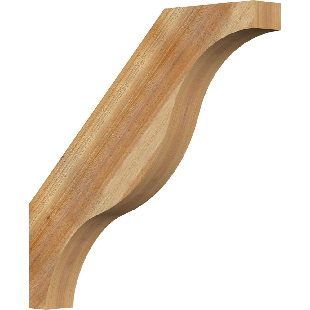 Ekena Millwork BRC04X30X30FST00RWR 4-in x 30-in x 30-in Western Red Cedar Unfinished Wood Funston Rough Sawn Knee Brace
