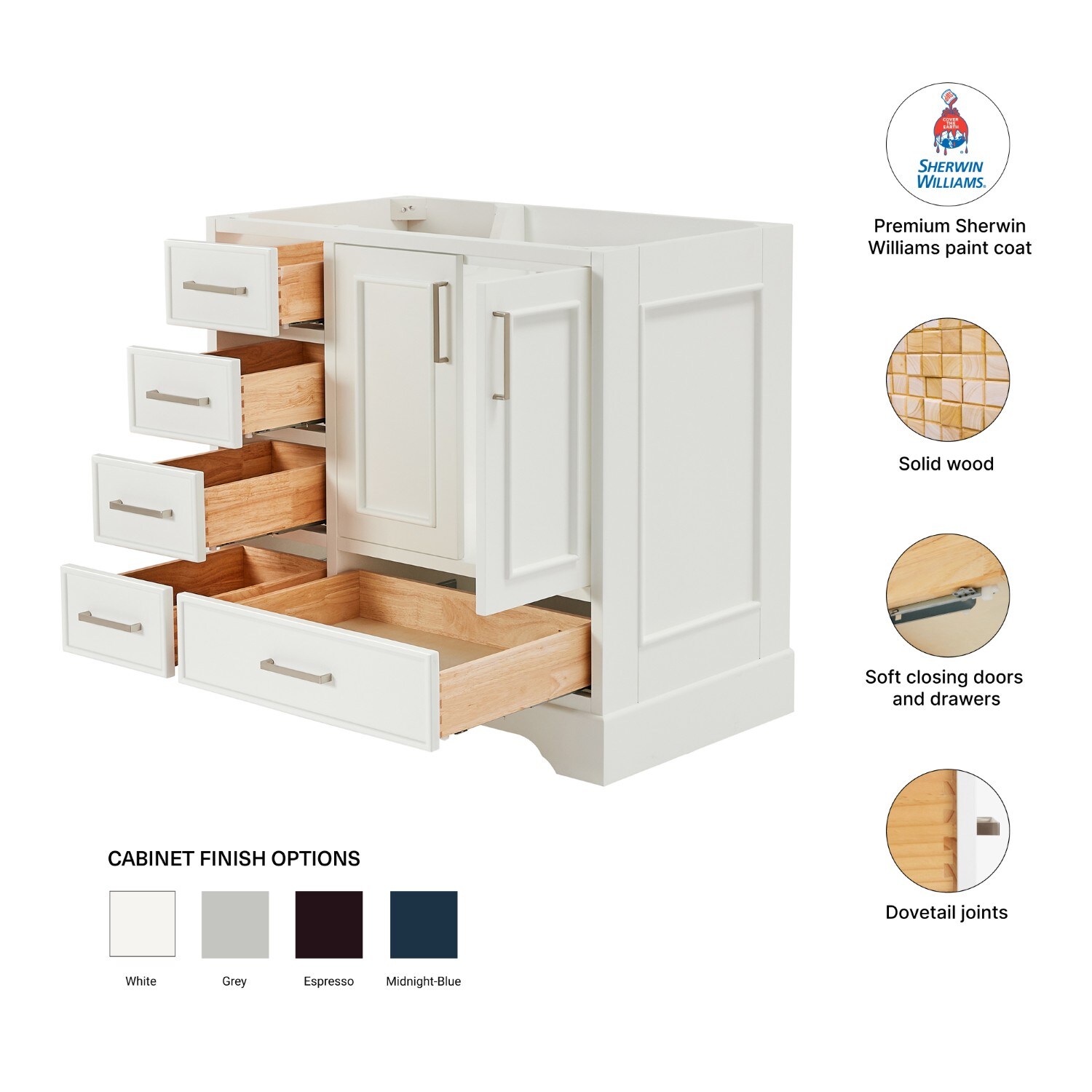 ARIEL M036S-R-BC-WHT vanities - View #5