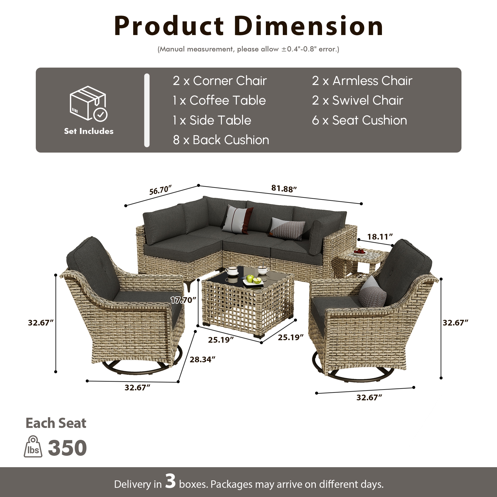 XIZZI XIHOPS1054-NTCRC3 Patio-Sofas-Daybeds - View #8