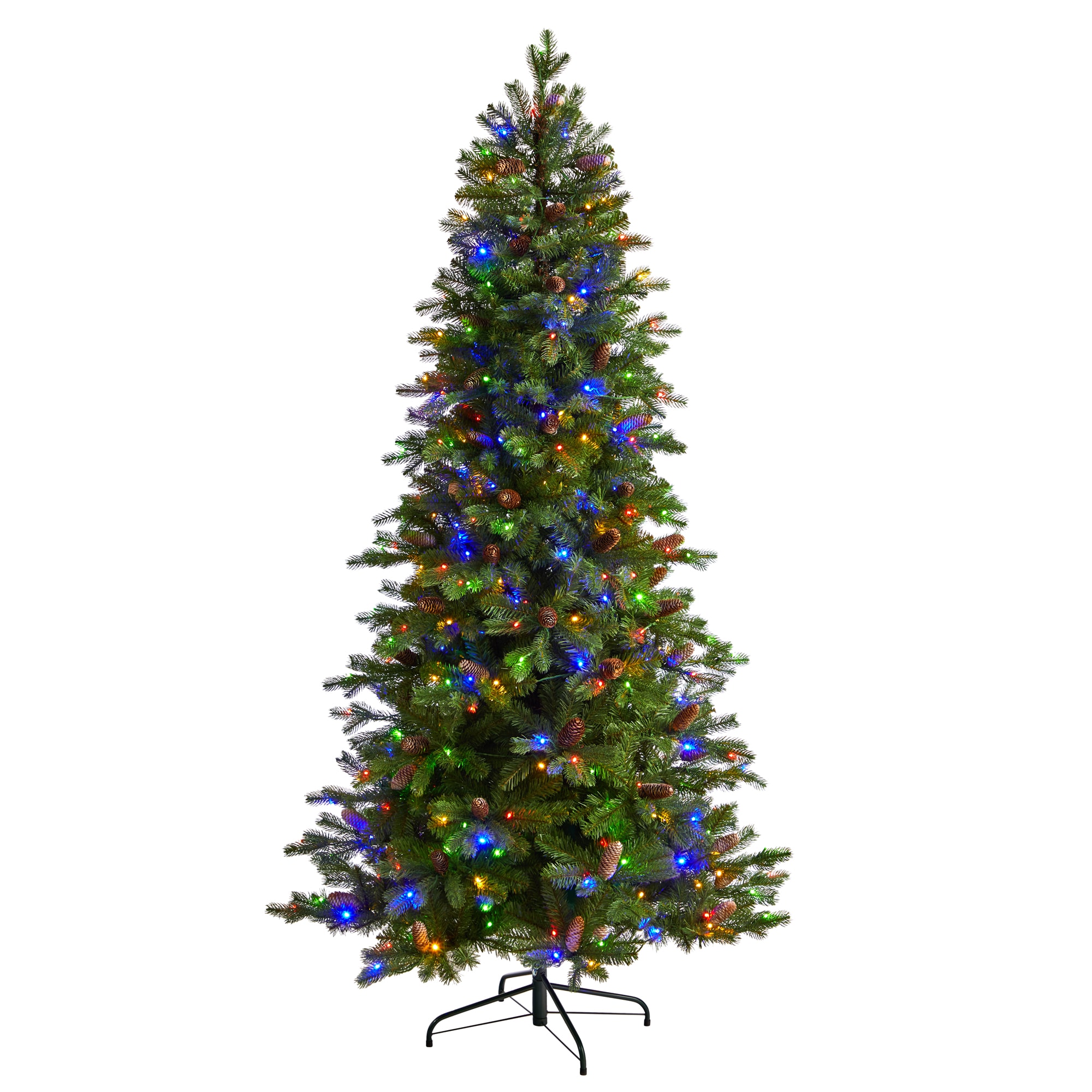 Nearly Natural T3262 7-ft Fraser fir Pre-lit Artificial Christmas Tree with Multicolor LED Lights