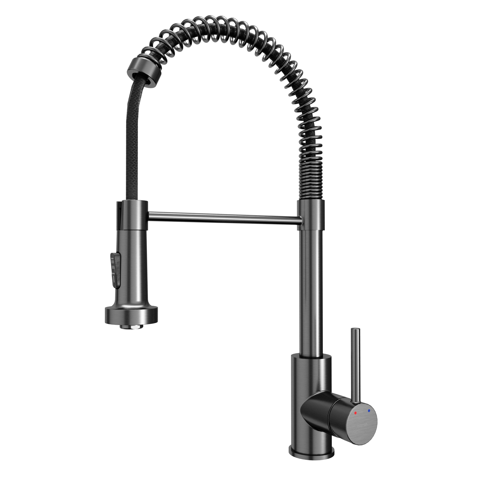 Karran KKF228GG Gunmetal Grey Single Handle Deck-mount Touchless Pull-down Kitchen Faucet with Sprayer
