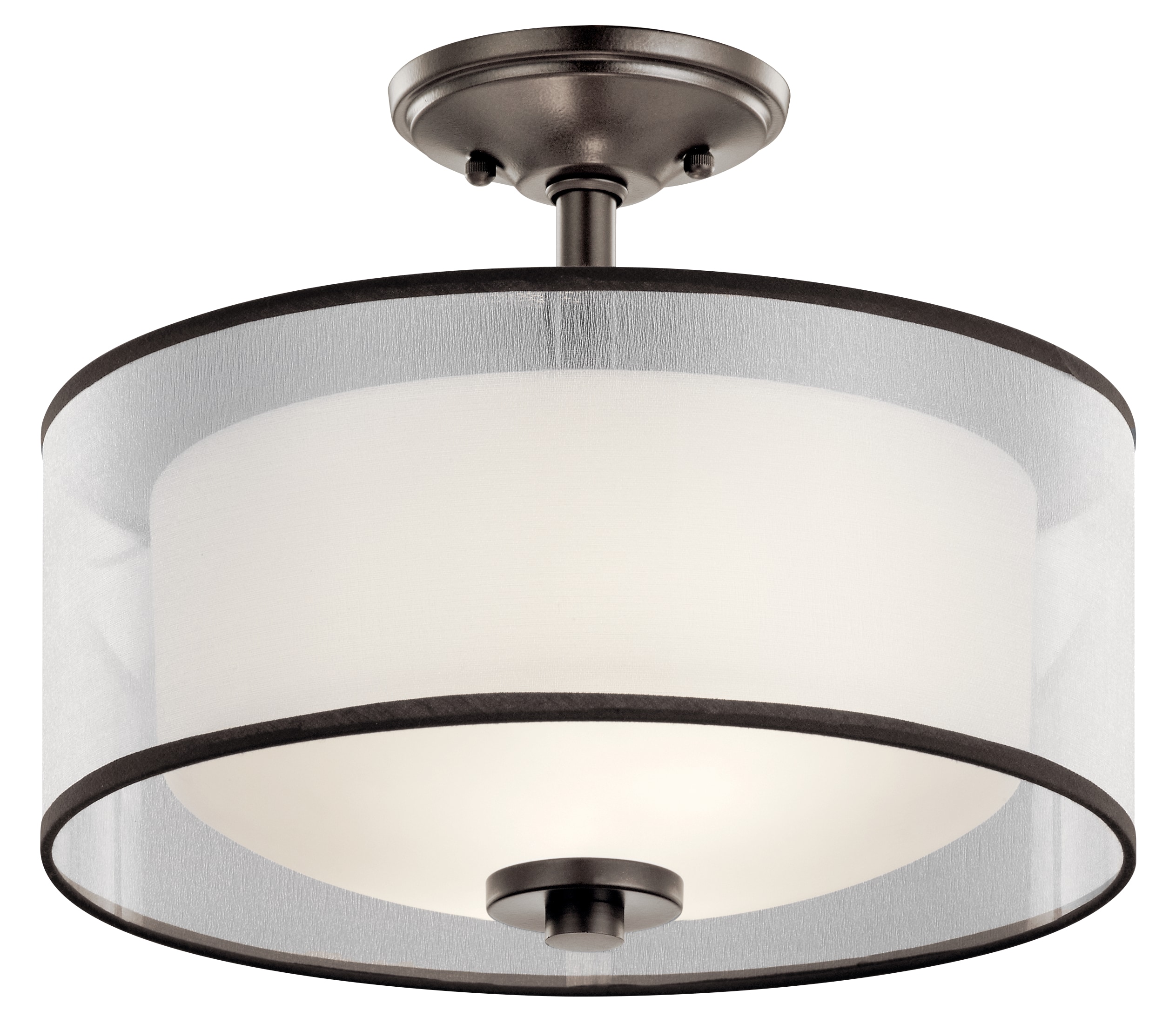 Kichler Tallie 2-Light Mission Bronze Semi-Flush mount light in the ...