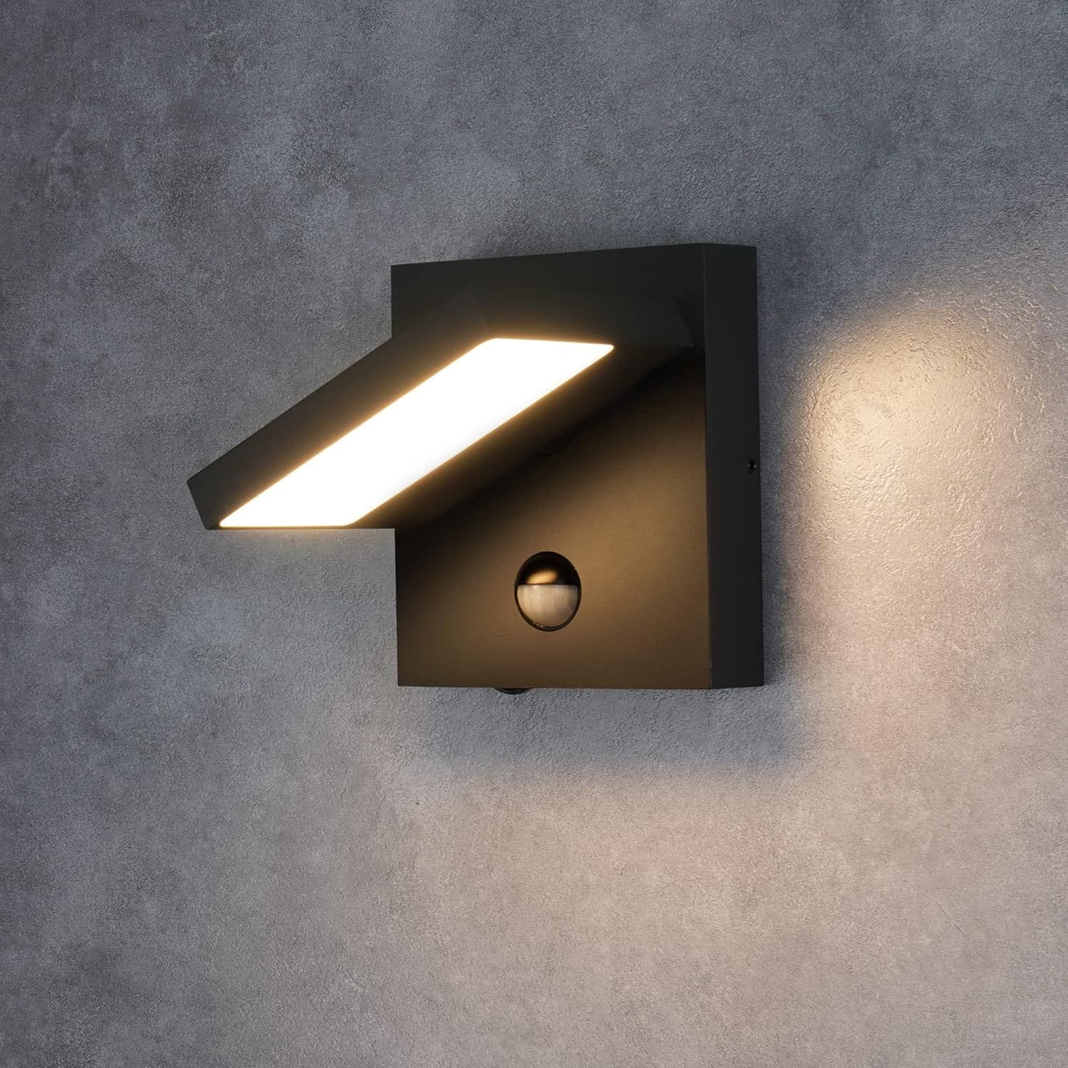 Tenleaf 6.7Inch Modern Wall Light Outdoor Motion Sensor Wall Sconce for Porch Front Door
