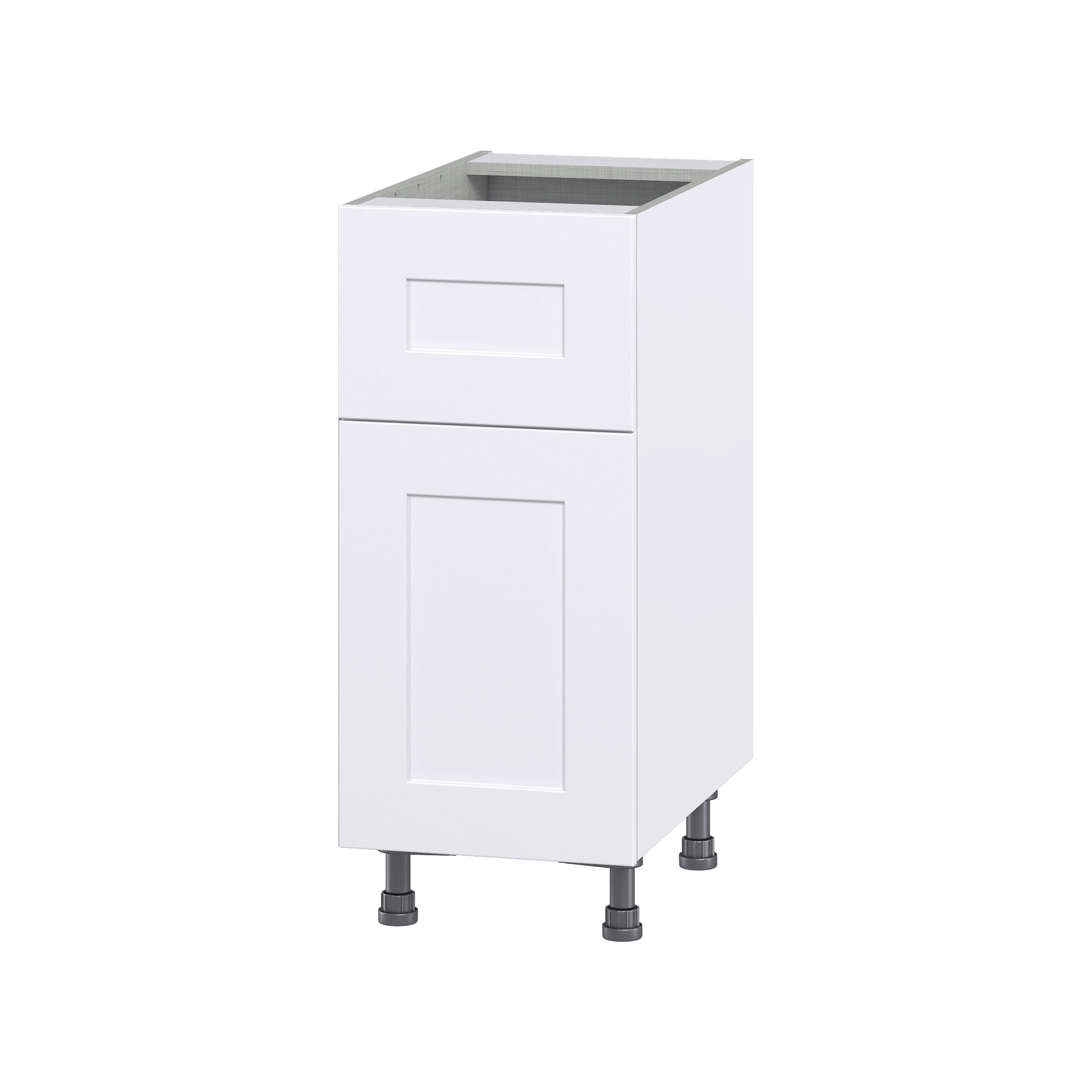 Hugo&Borg DSB15A(L/R)-JO Jolie 15-in W x 34.5-in H x 24-in D Warm White Base Fully assembled Cabinet (Flat Panel Shaker)