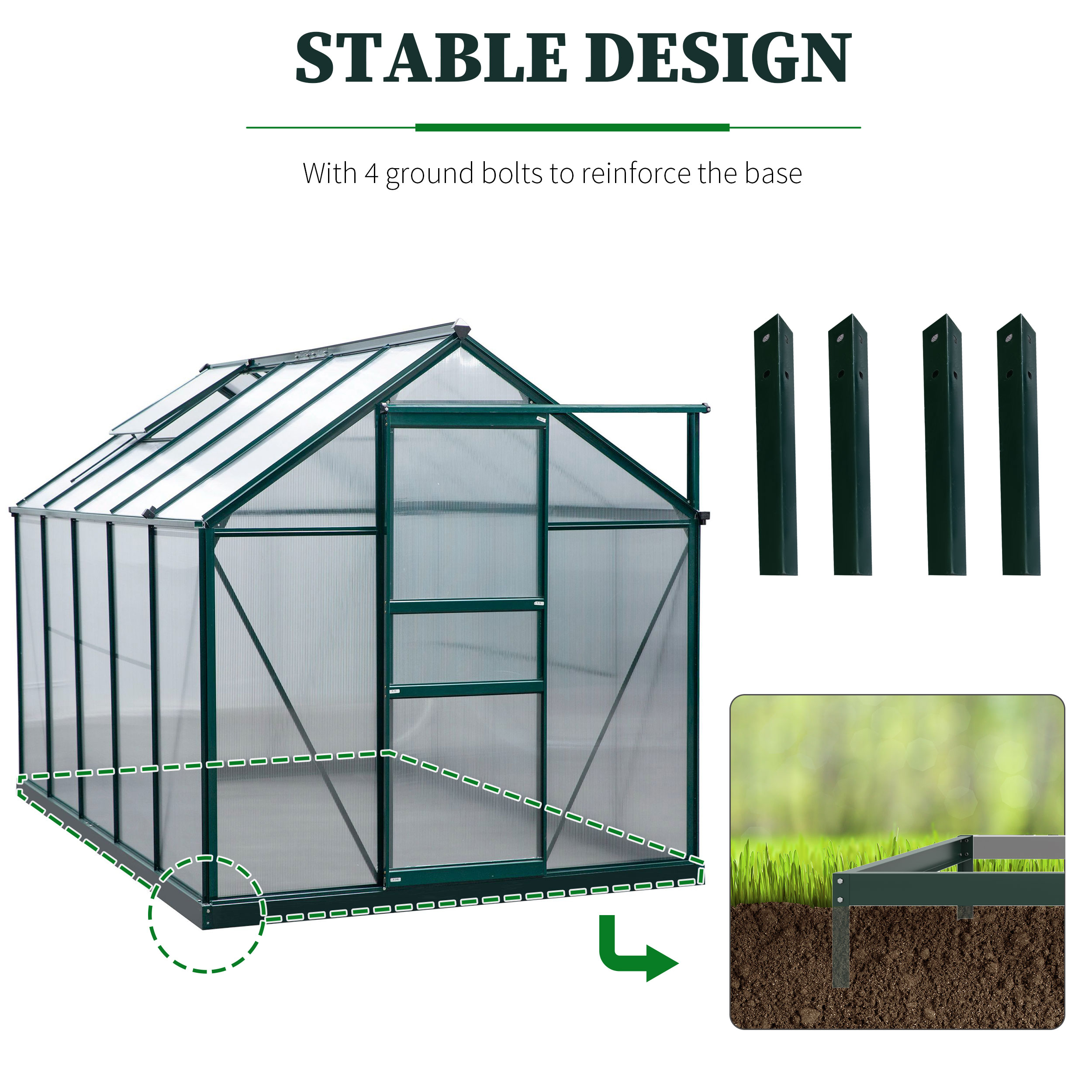 Outsunny 10-ft L x 6-ft W x 7-ft H Green Greenhouse in the Greenhouses ...