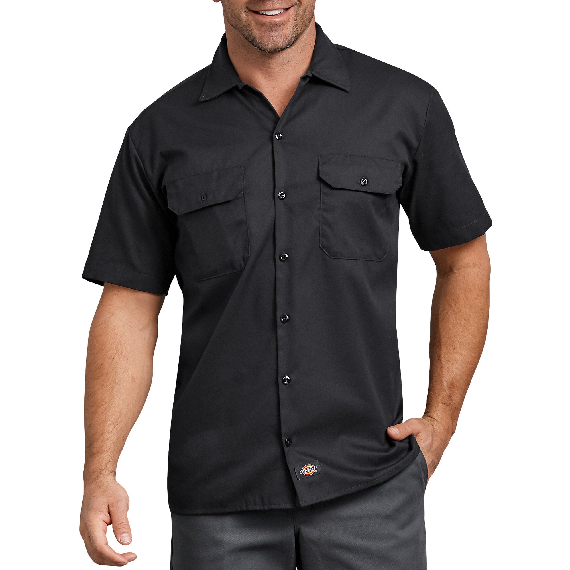 Dickies A875GBLK L Men's Relaxed Fit Black Twill Work pants ( Large )