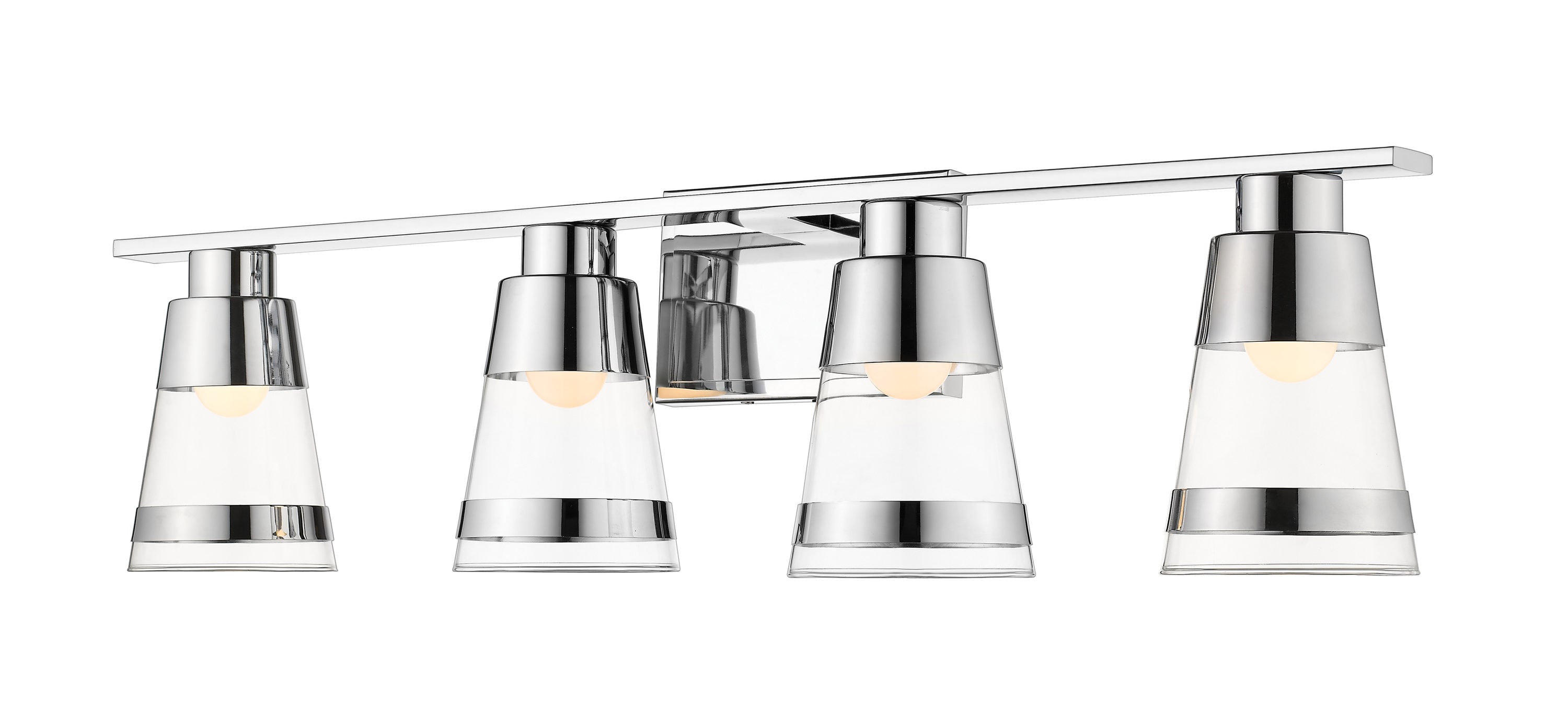 Z-Lite 1921-4V-CH-LED Ethos 32-in 4-Light Polished Chrome LED Coastal Vanity Light