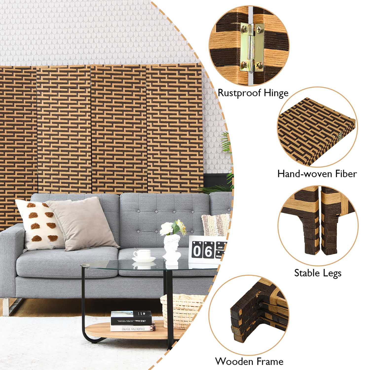 Costway CSHY003348 Indoor-Privacy-Screens - View #7