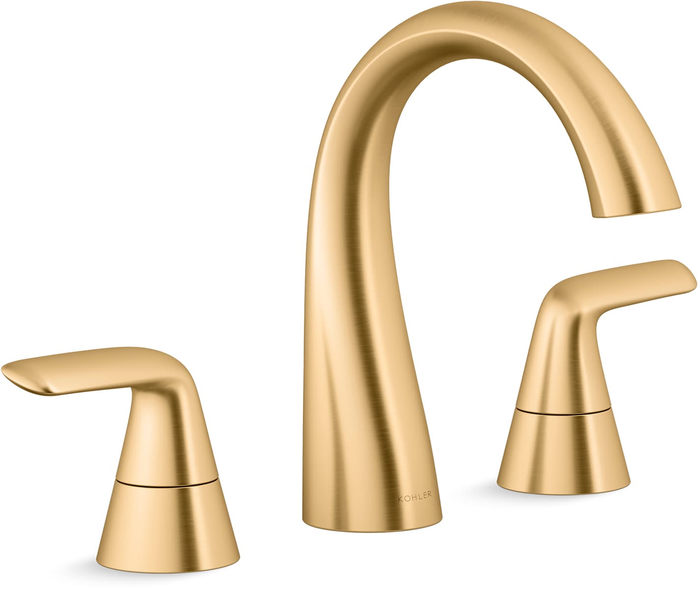 KOHLER Avail Vibrant Brushed Moderne Brass Widespread 2-handle