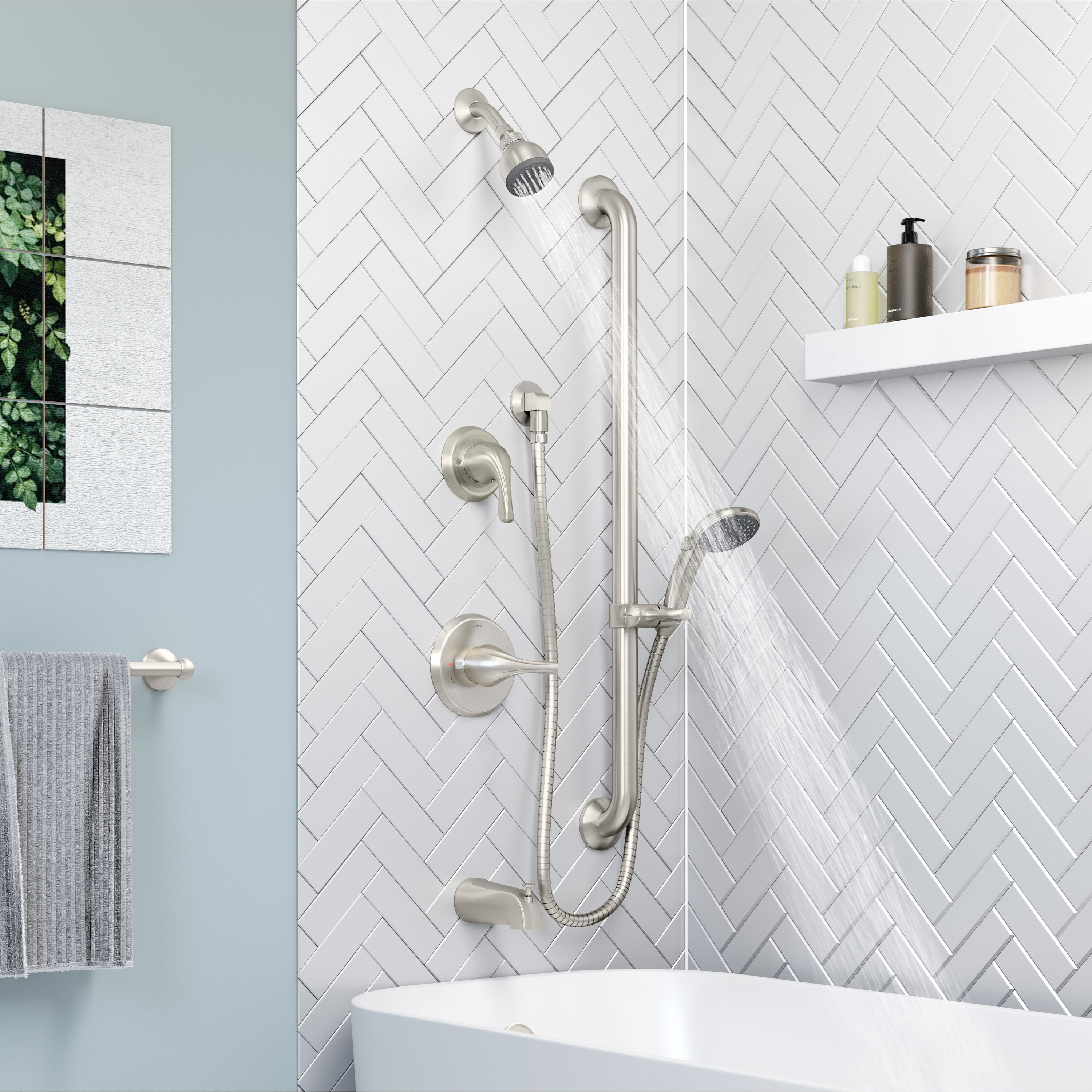 Symmons 9606-PLR-1.5-TRM-STN Tub-Shower-Faucets - View #3