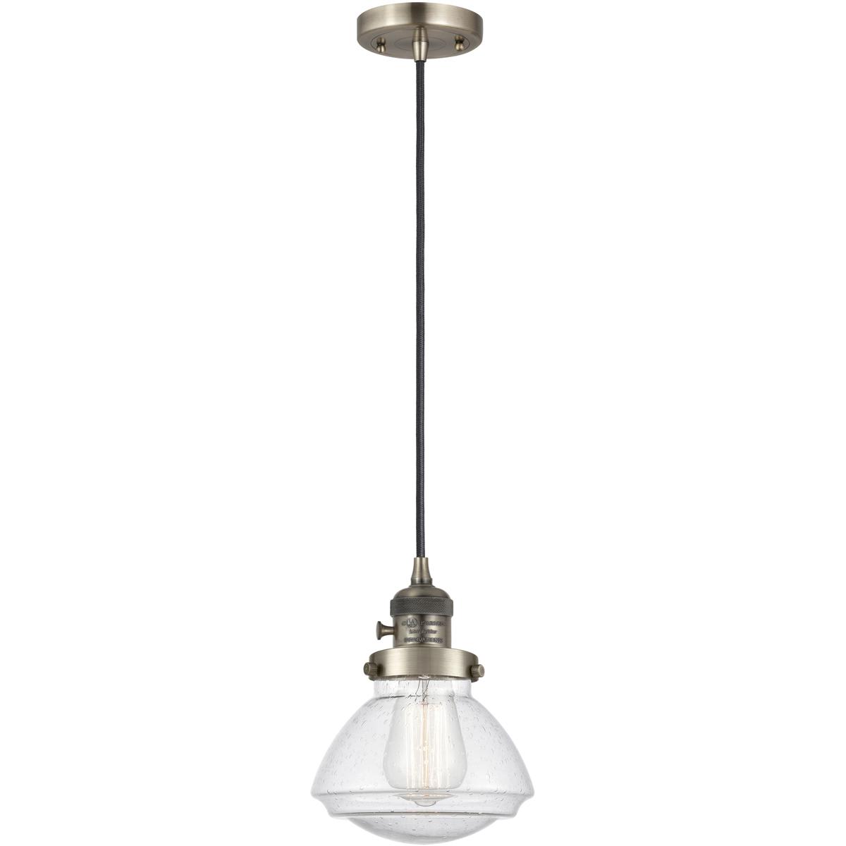 Innovations Lighting 2343186 201CSW-AB-G324-LED Franklin Restoration Olean Mini Pendant