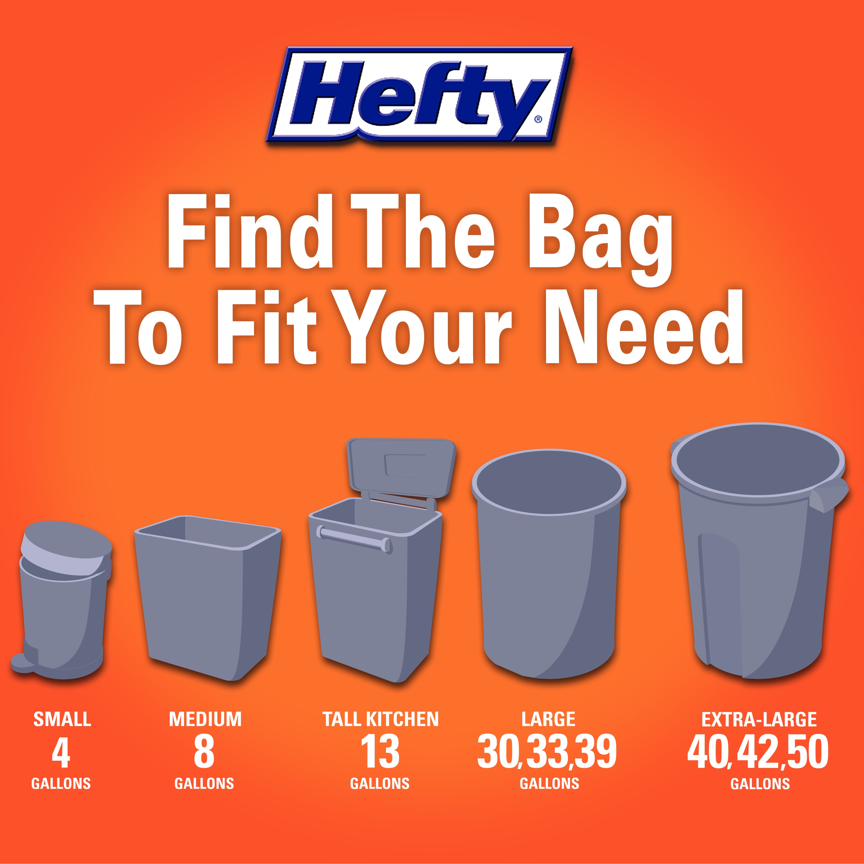 Hefty Trash Bag, 30 Gallon, Pine, 28 Ct 