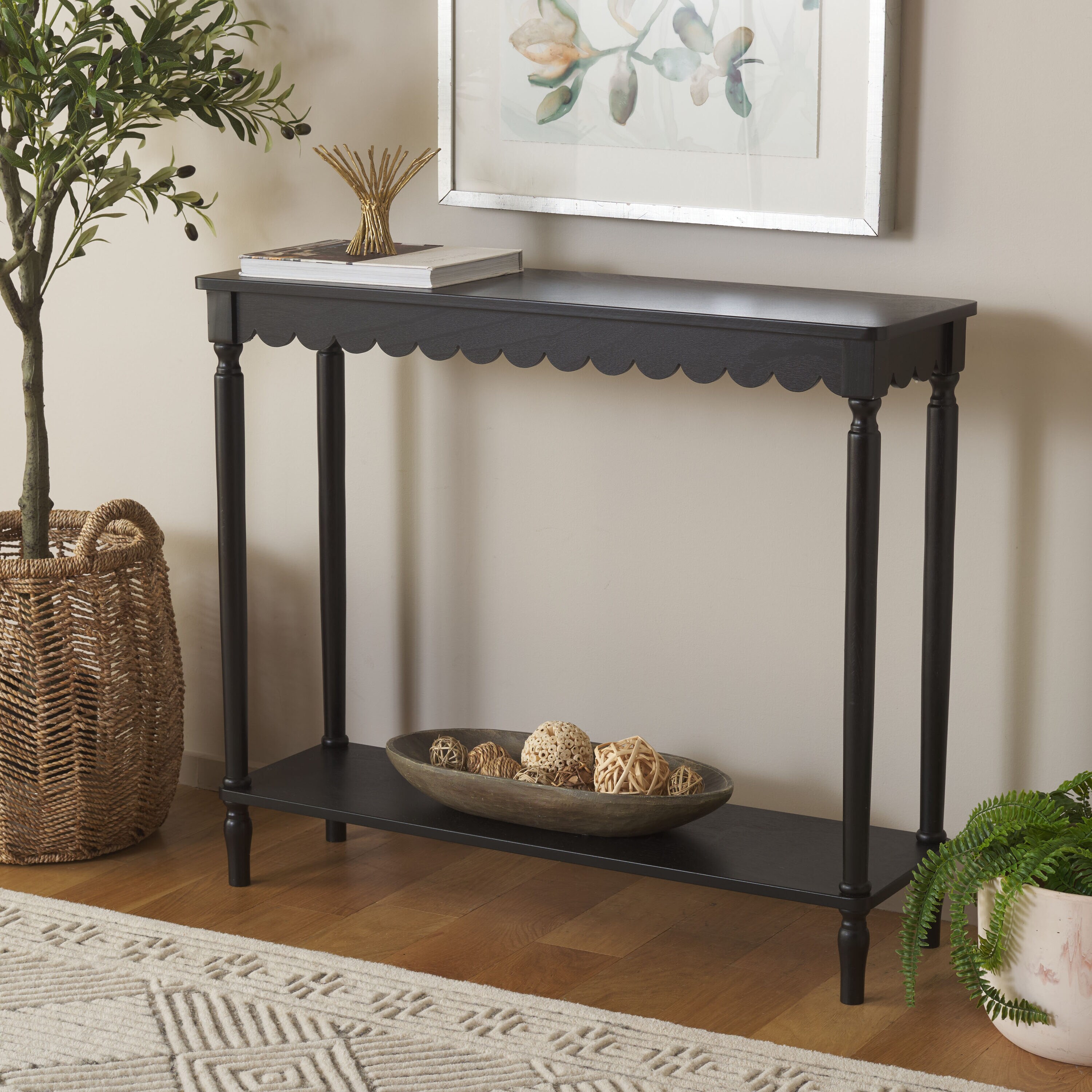 Safavieh CNS5740B Wood Unfinished Pine 37.8-in W x 28-in H Console table