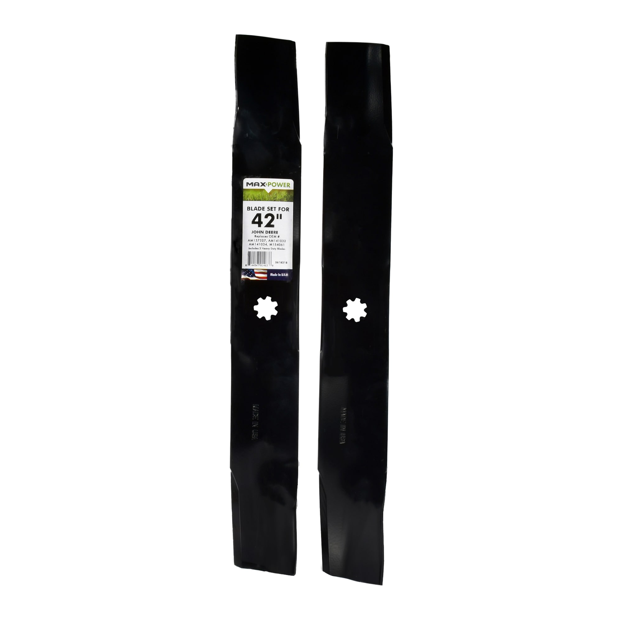 MaxPower 561821B 42-in Deck Standard Mower Blade for Riding Lawn 2 -Pack