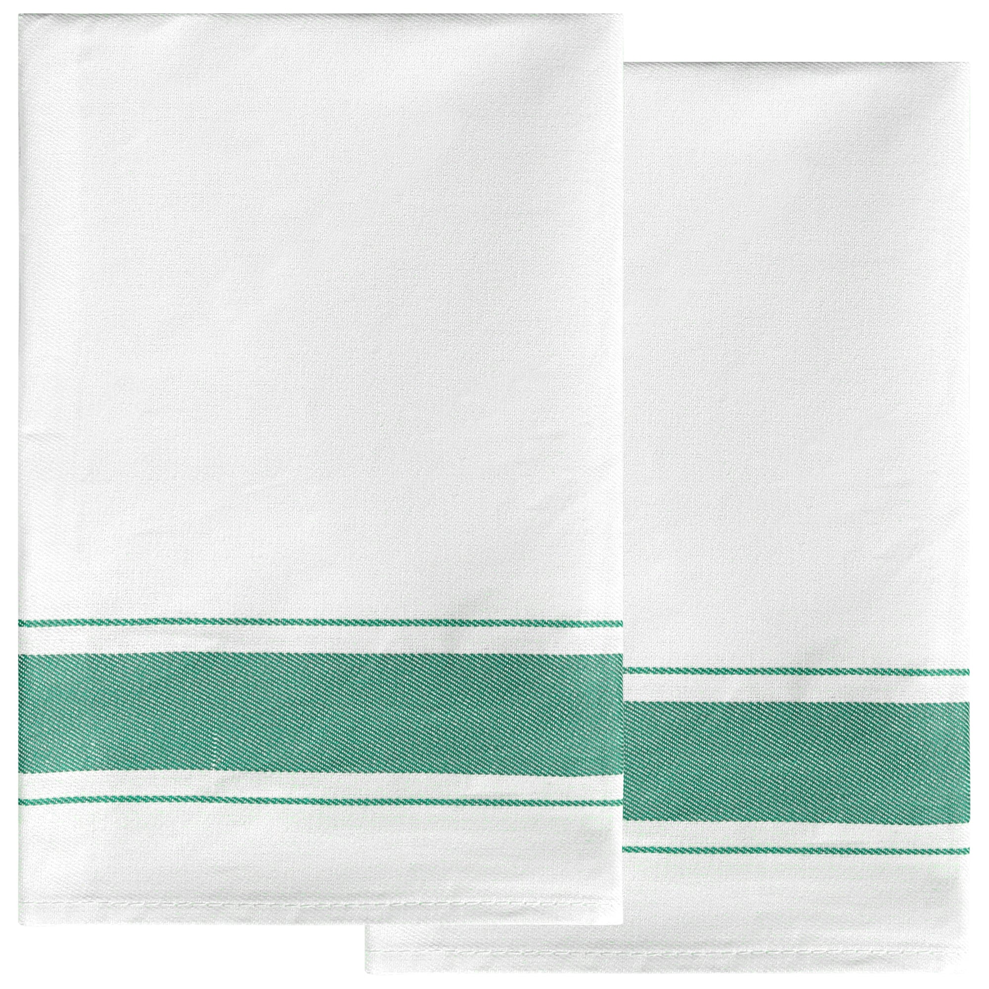 Unique Bargains Dish Towel Absorbent Linen Kitchen Towels for Hotels Restaurants and Home Tea Towels Set 20Inch x 28Inch 2pcs Green #S25123100UX2249