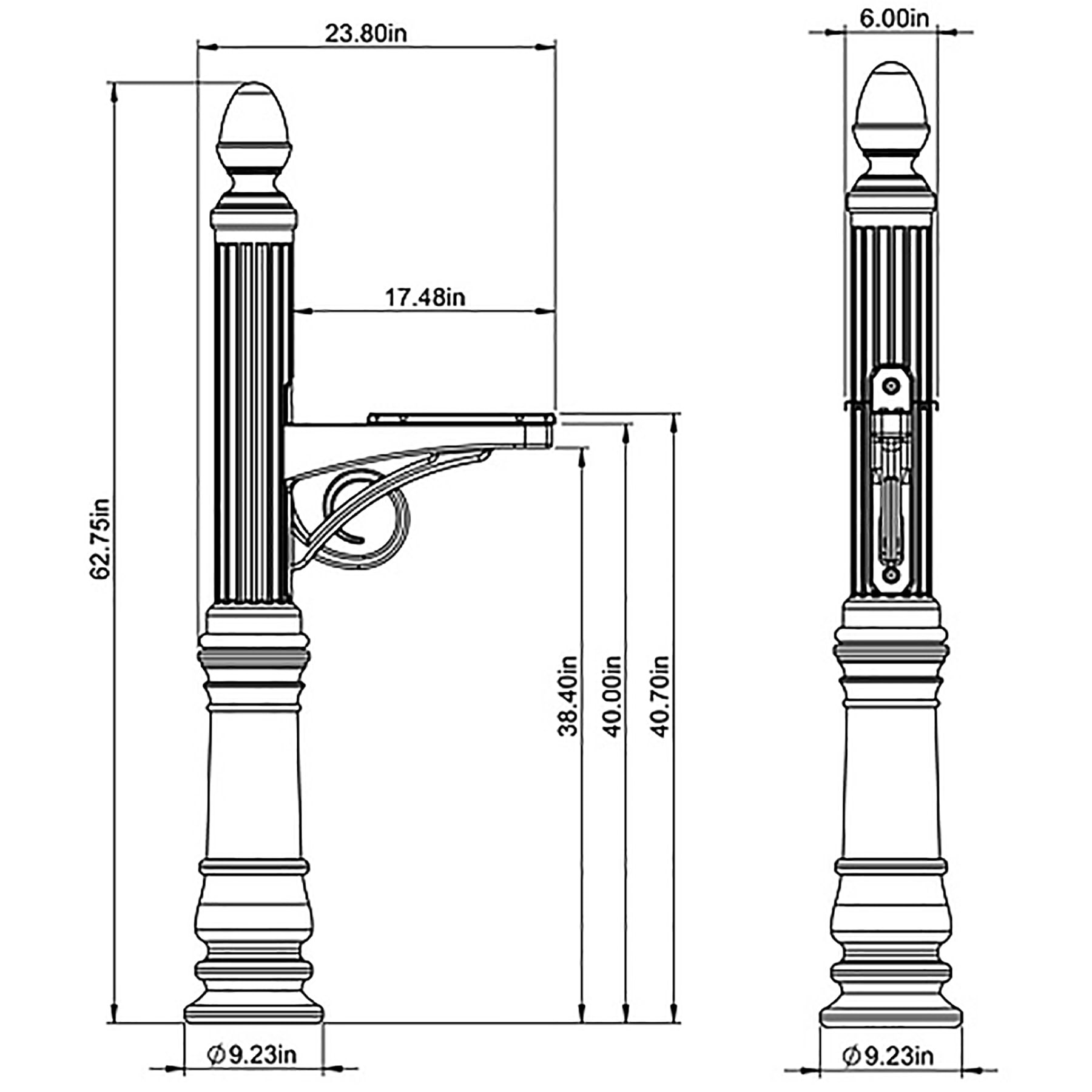 Architectural Mailboxes VP000BAM Mailbox-Posts - View #7