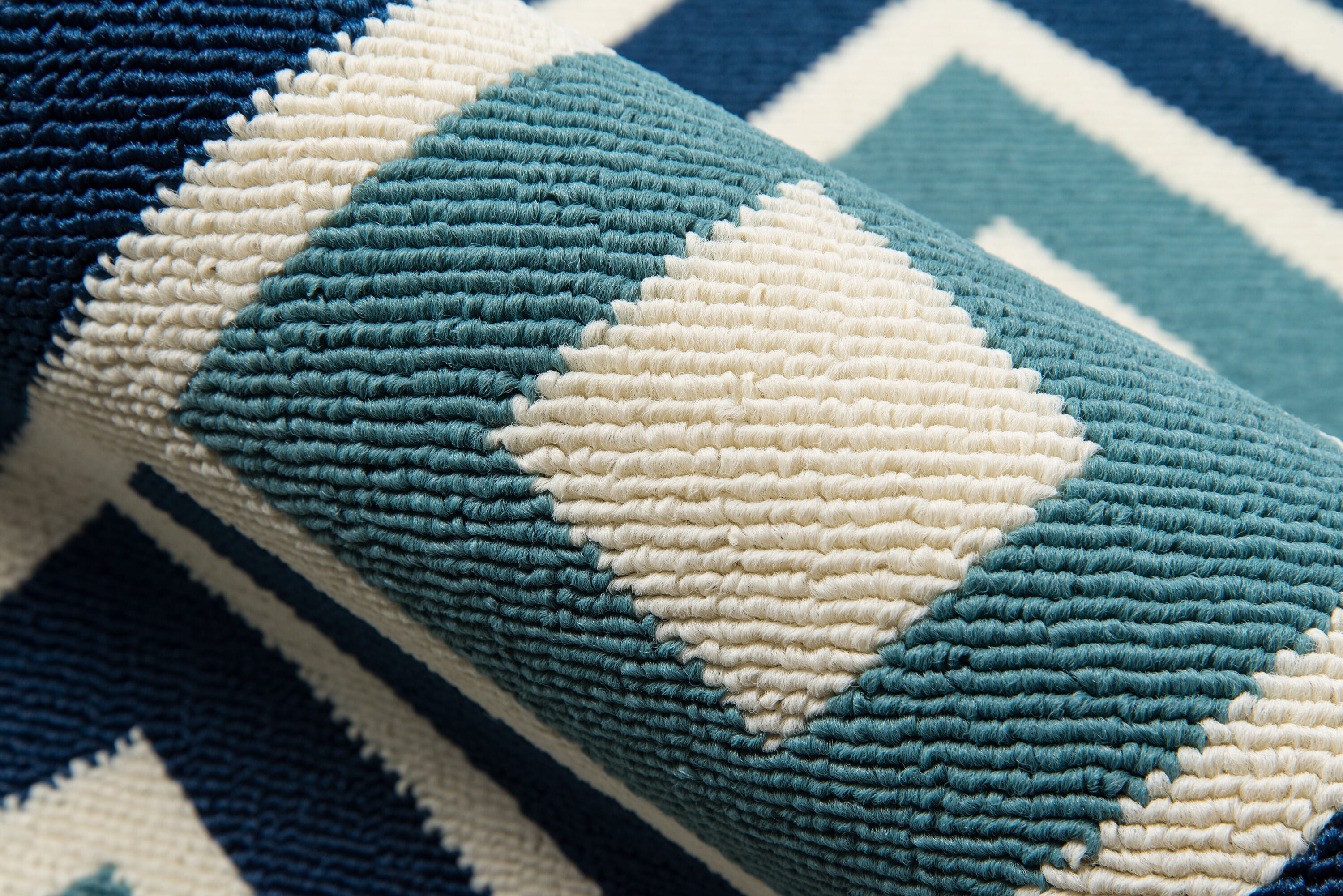 Coastal Charm Blue Synthetic 20"x43" Easy-Care Outdoor Rug