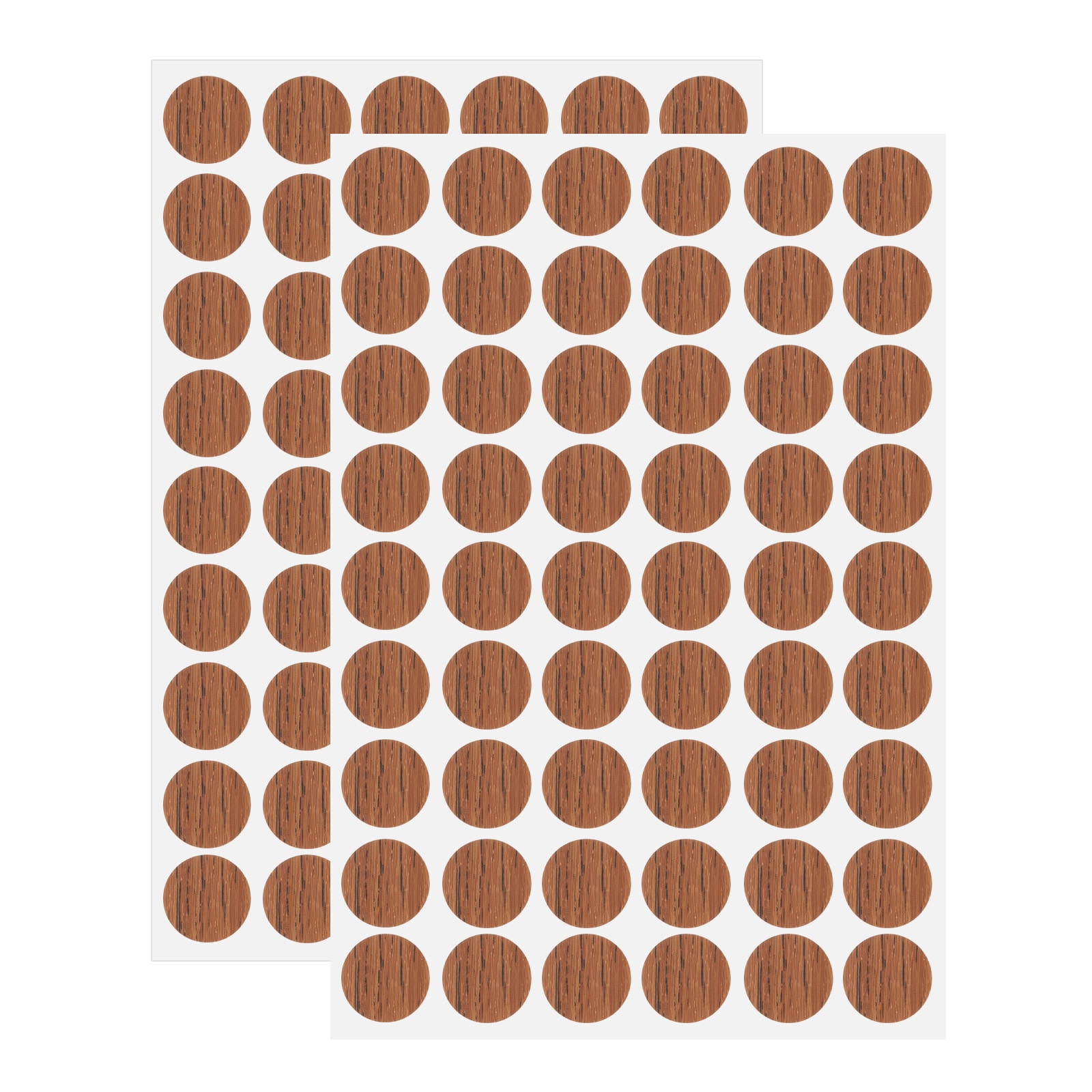 Harfington 2 Sheets Screw Hole Covers Stickers 21mm 54 in 1 Self Adhesive Screw Covers Caps Waterproof Dustproof Sticker PVC for Wall Cabinets Desk Screws Furniture Repairing Deep Brown