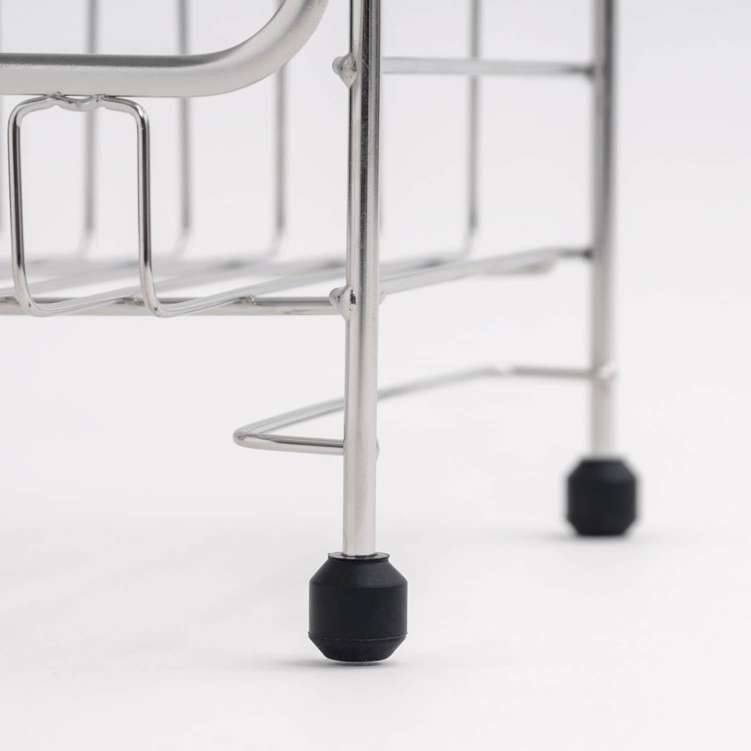 IRIS Stainless Steel 2-Tier Compact Dish Rack with Black Tray