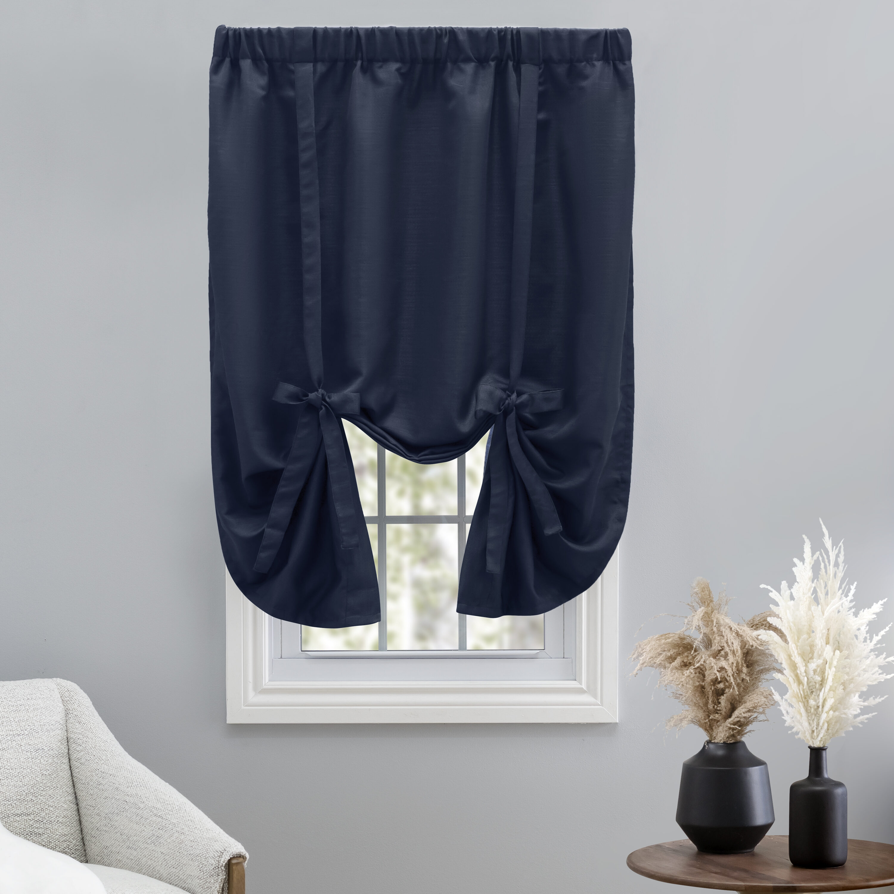 Ricardo Trading 04700-70-T63-35 63-Inches Navy Room darkening Standard lined Rod pocket Single curtain panel