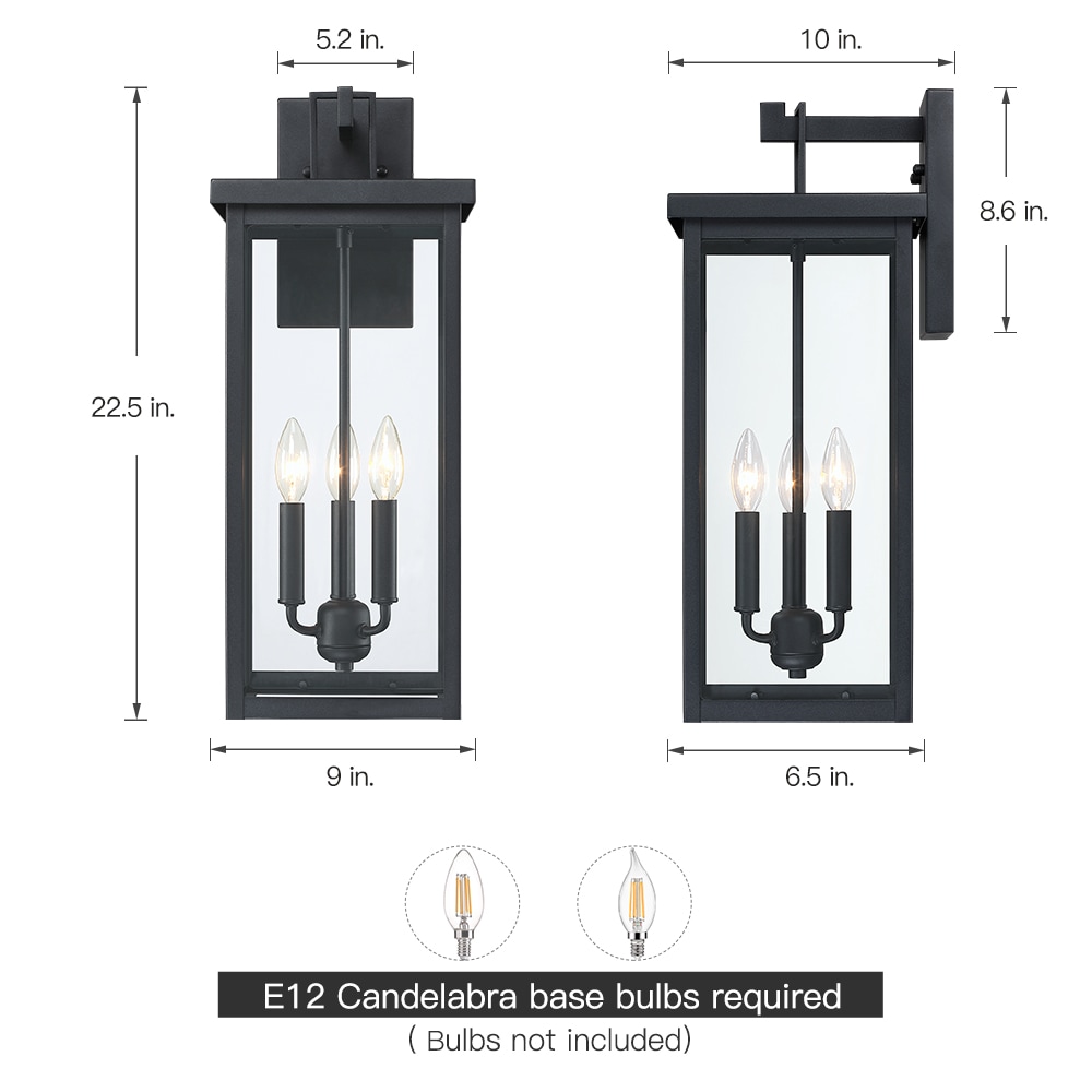 TRUE FINE 25.7 in. 2-Light Bronze Non Solar Large Outdoor Wall