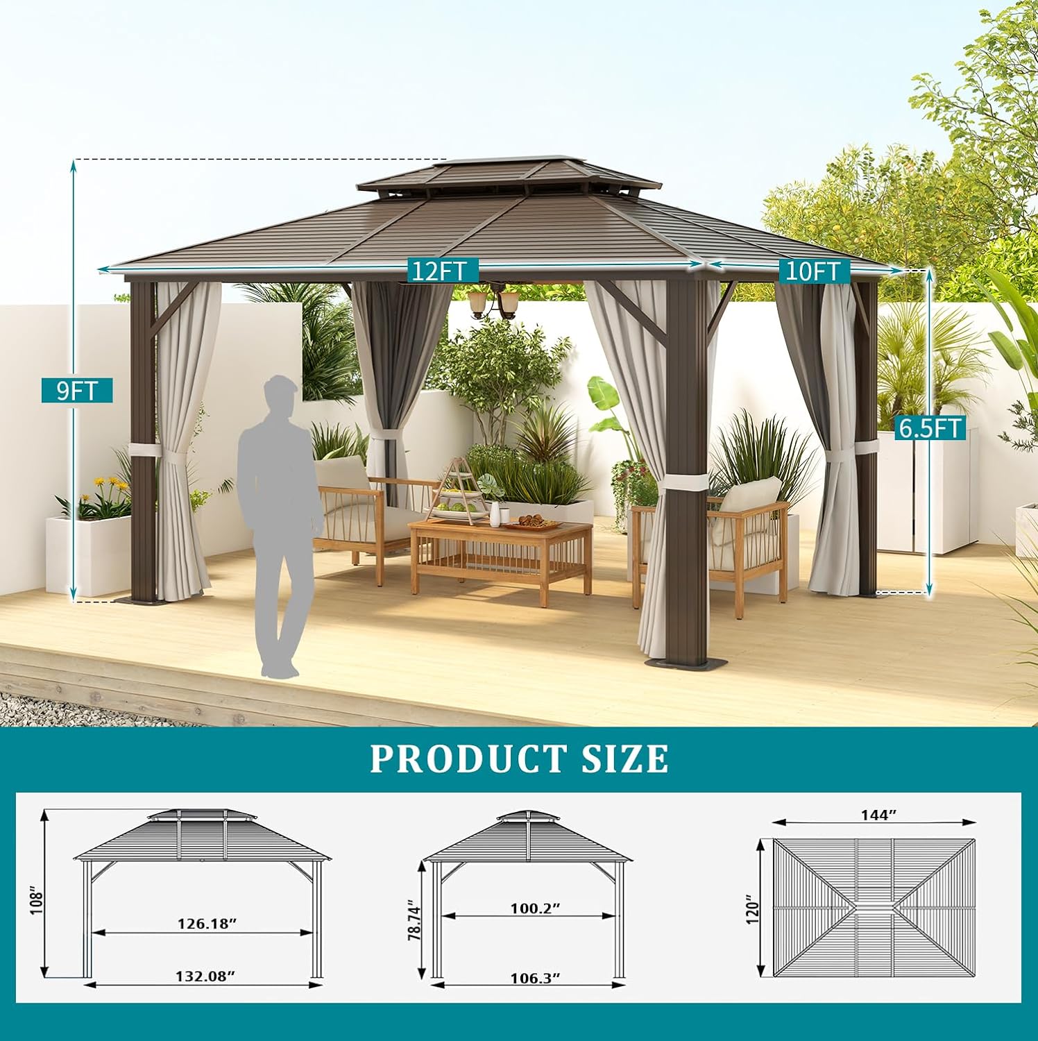 AOXUN G30005 Wood-Resin-Gazebos - View #8