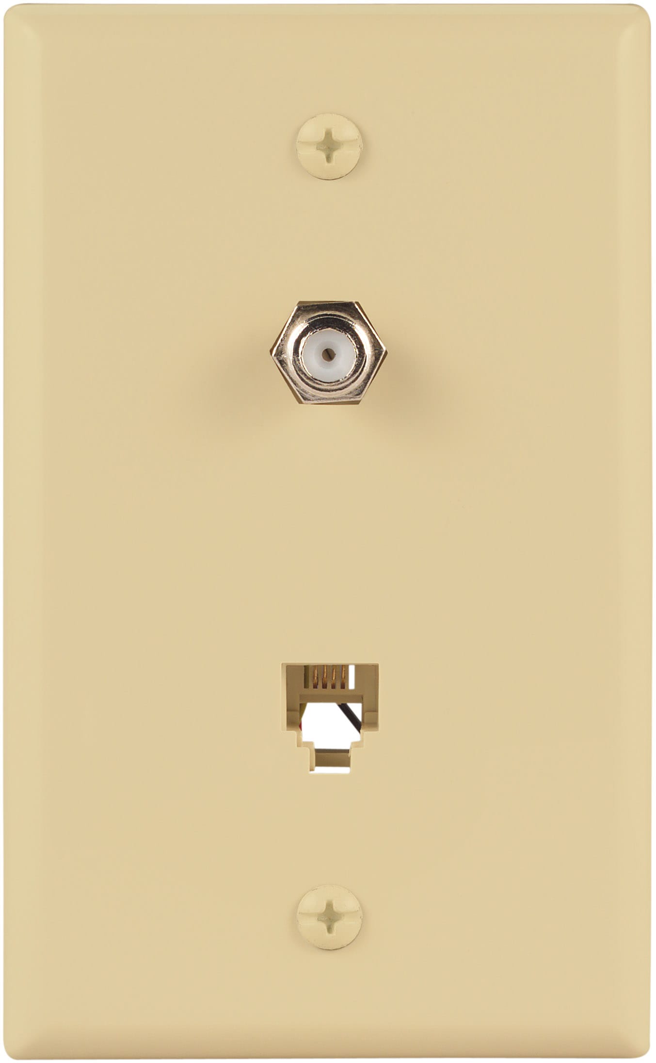 Eaton 3535-4V Nylon F-Type Coax/Telephone Wall Jack