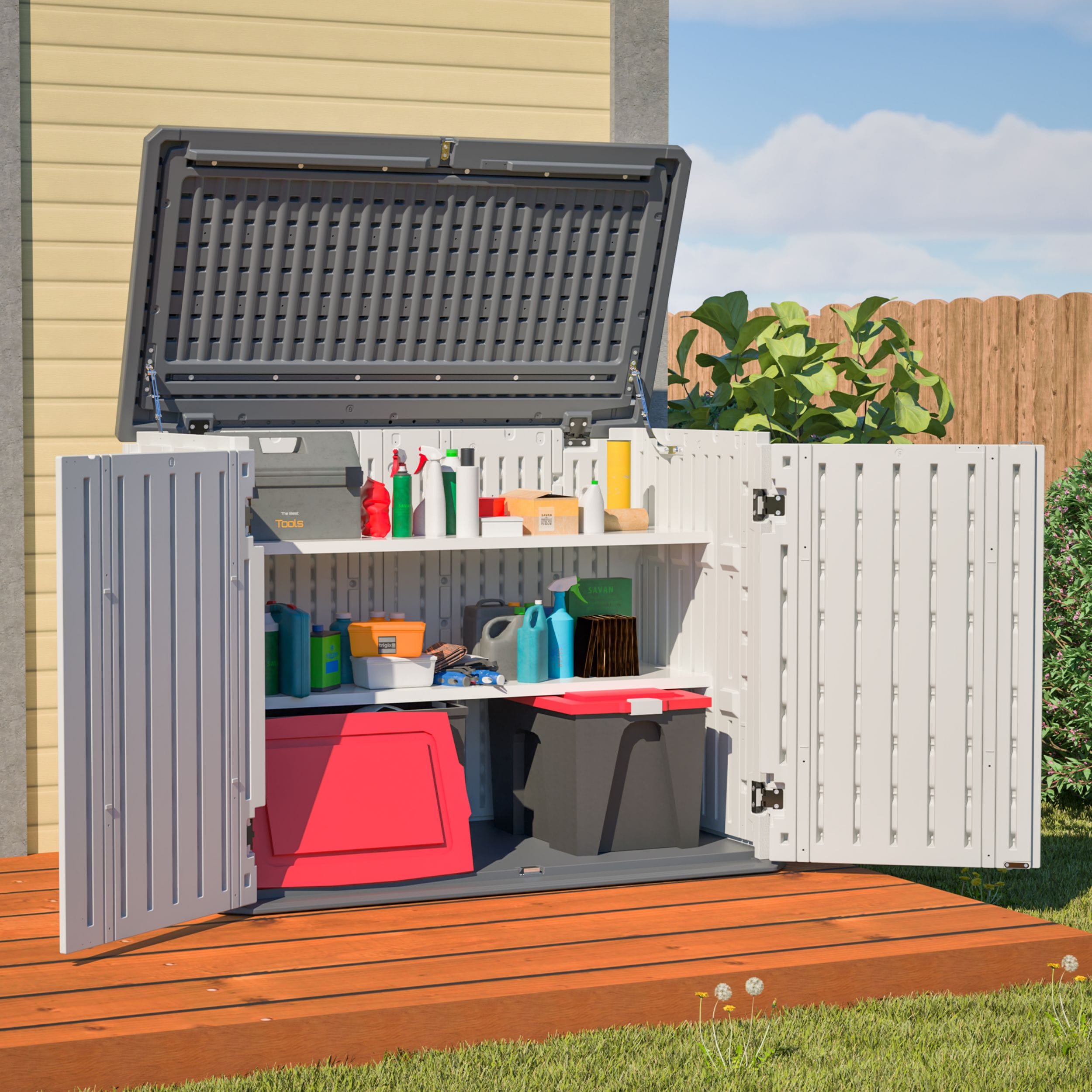 Poinic QURDS-0083S25 White Outdoor Storage