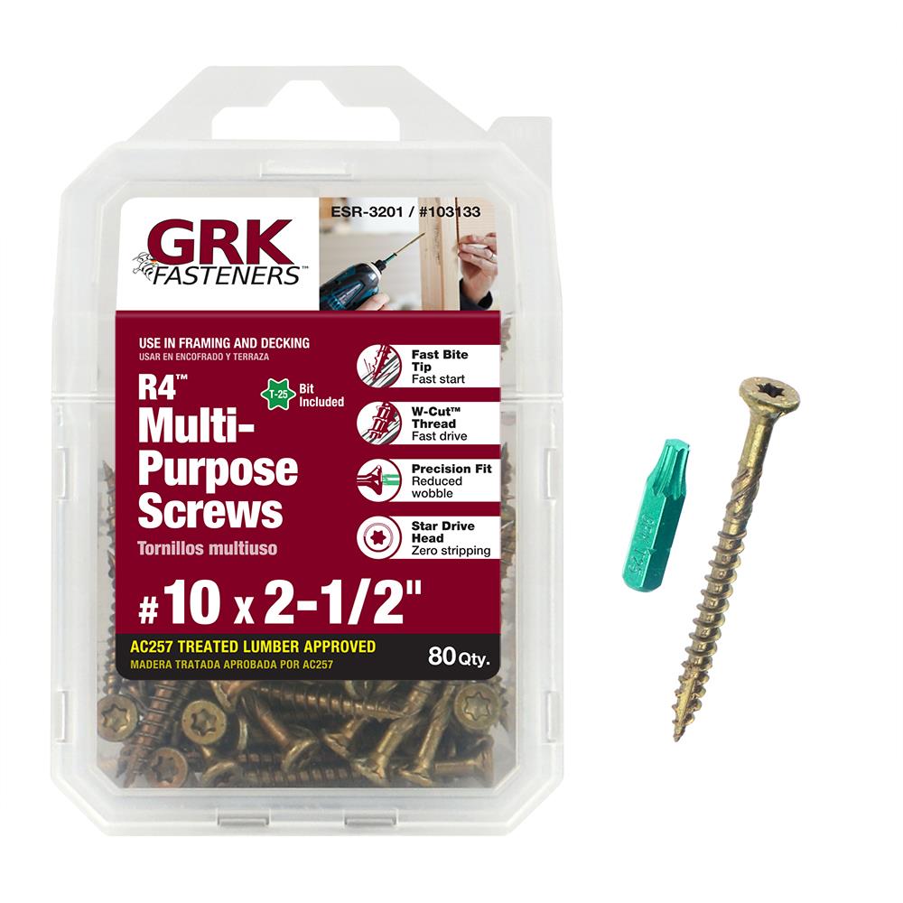 GRK 10 x 21/2in Polymer Exterior Wood Screws (80Per Box) in the