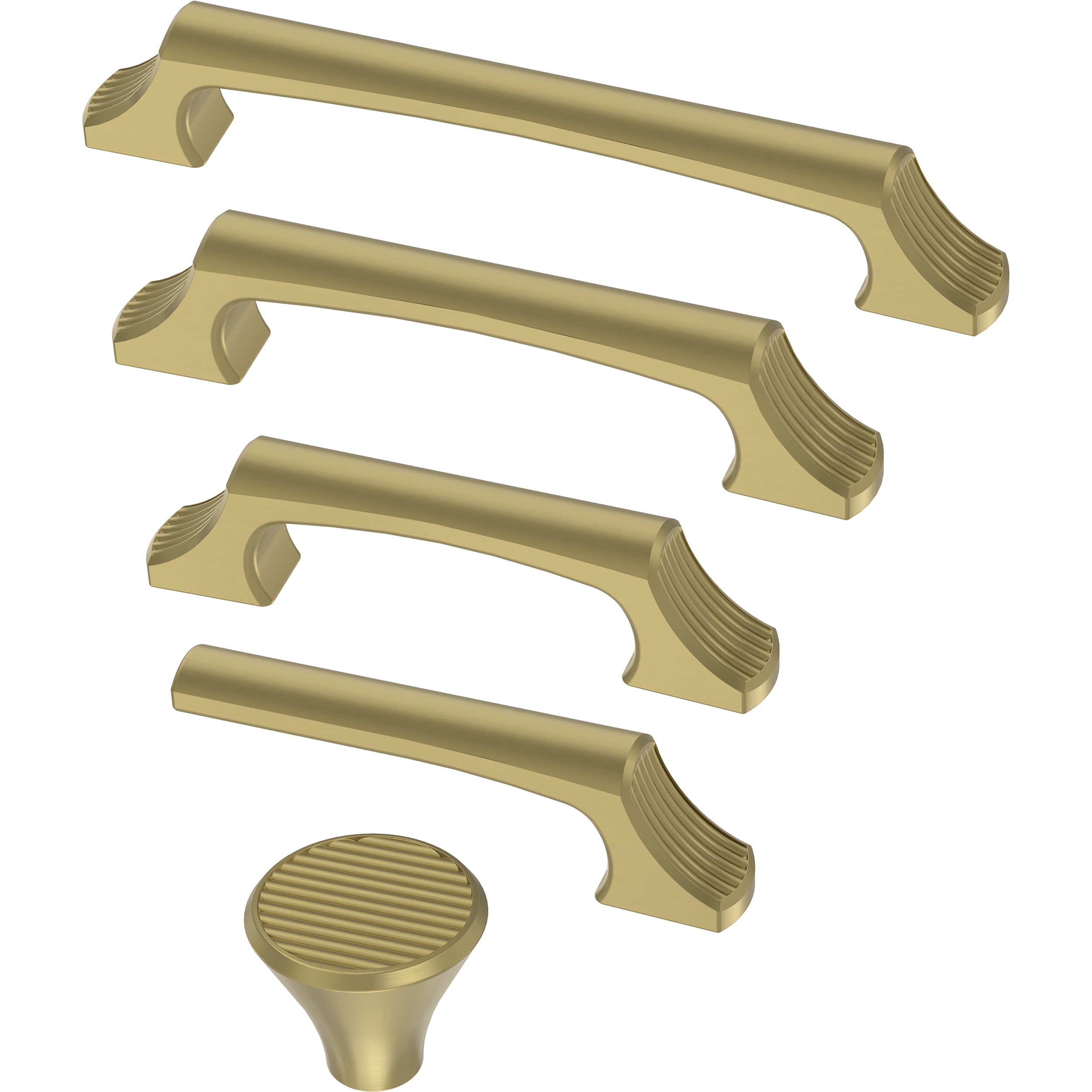 Brainerd Modern Column 2-3/4-in Brushed Brass Rectangular Modern Cabinet  Knob (10-Pack) in the Cabinet Knobs department at