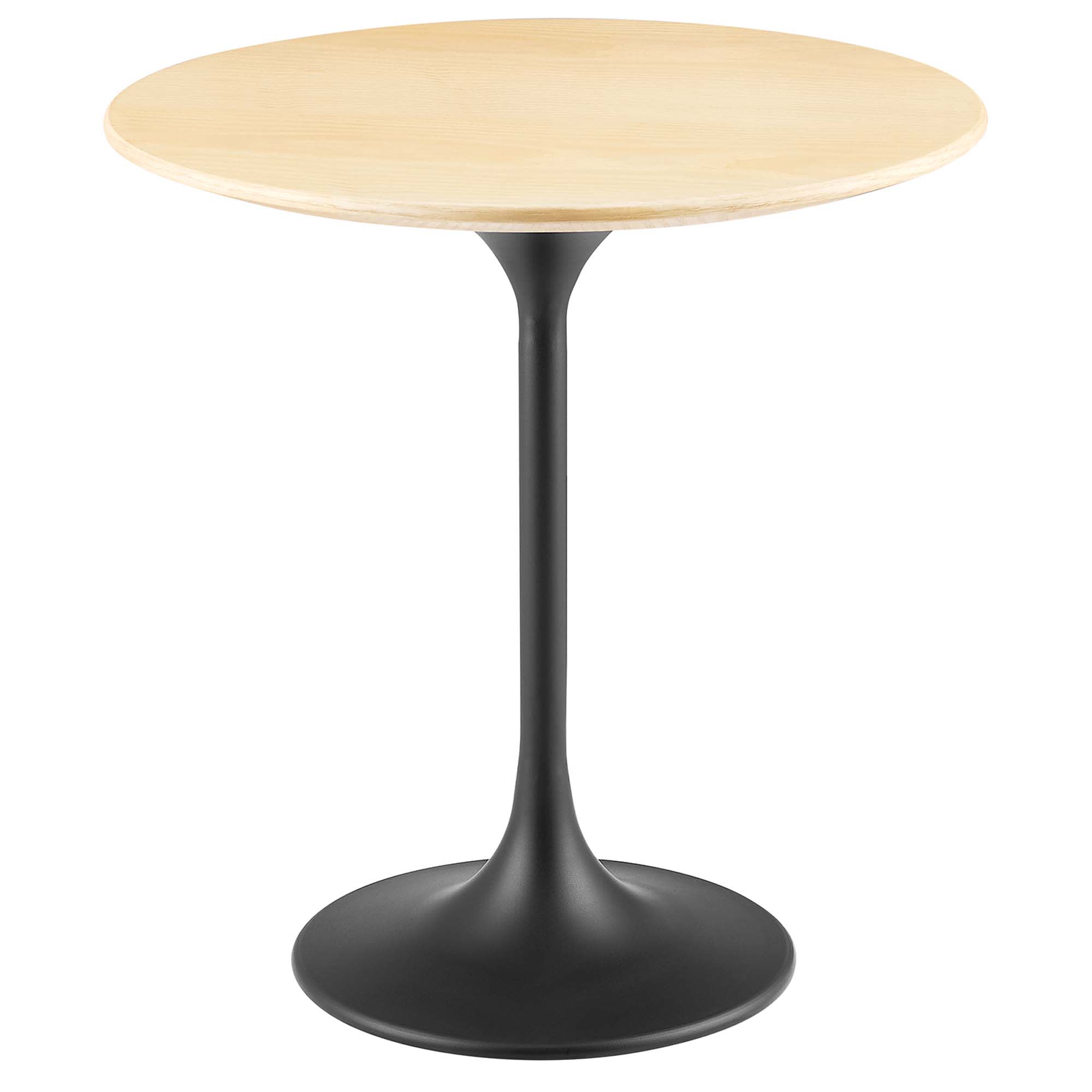  Lippa 20-in Round Wood Side Table in Black Natural