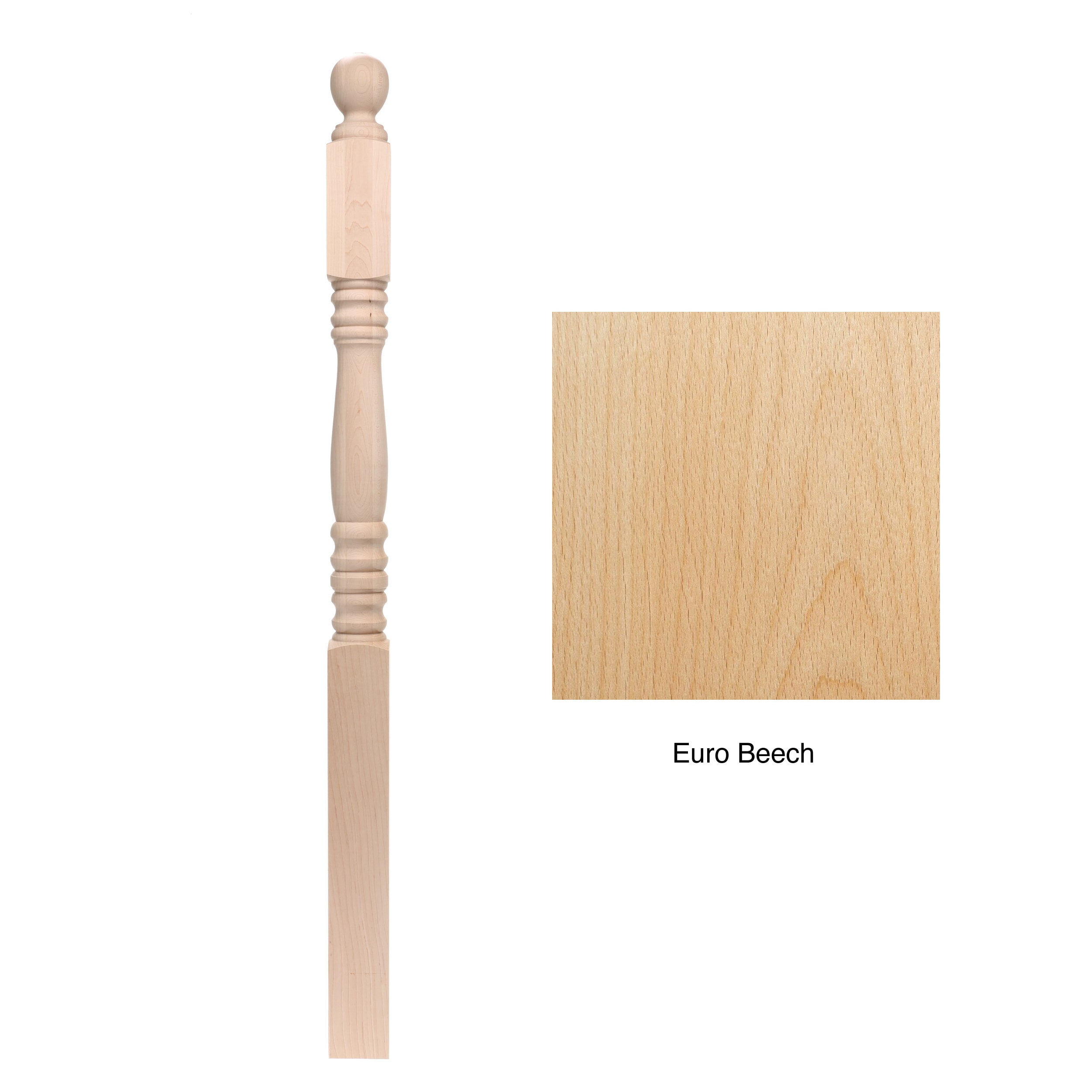 RELIABILT WG3500BT48EBCH 3-in x 48-in Unfinished Beechwood Universal Stair Newel Post