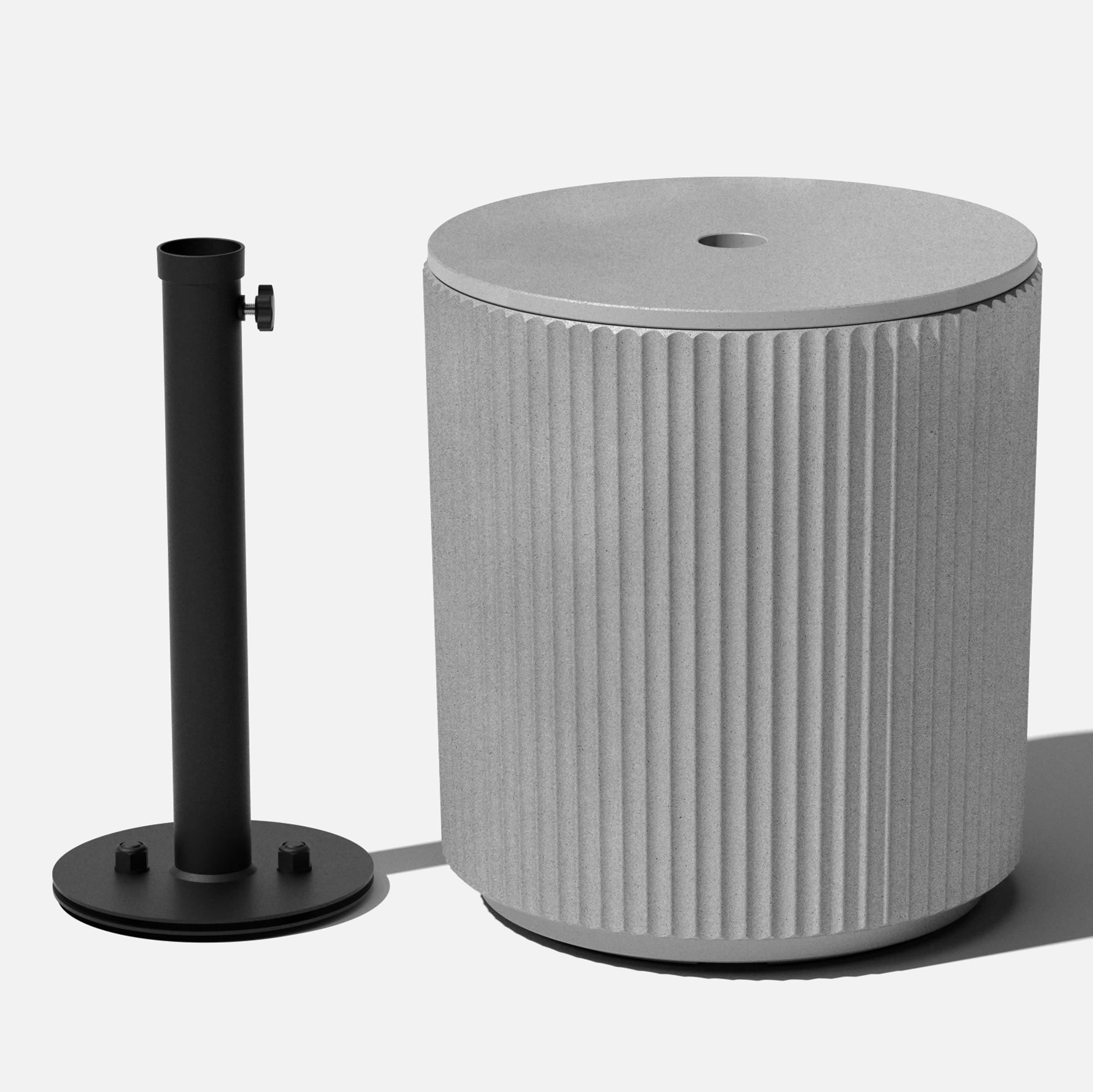Veradek SHDEVDMC Outdoor Side Table Round Outdoor End Table 18.5-in W x 18.5-in L with Umbrella Hole