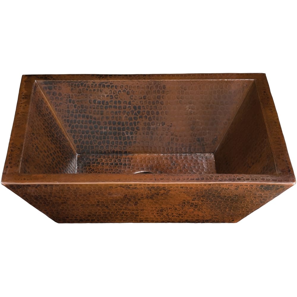 Thompson Traders  BPV1914BC 19 Inch Drop In / Vessel Diego II Rectangular Double Wall Handcrafted Copper Sink from the Limited Editions Collection