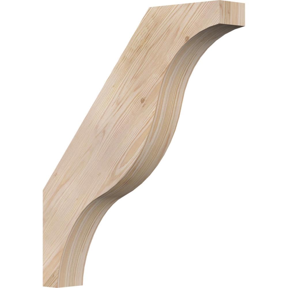 Ekena Millwork BRC04X22X26FST00SDF 3-1/2-in x 22-in x 26-in Douglas Fir Unfinished Wood Funston Smooth Knee Brace