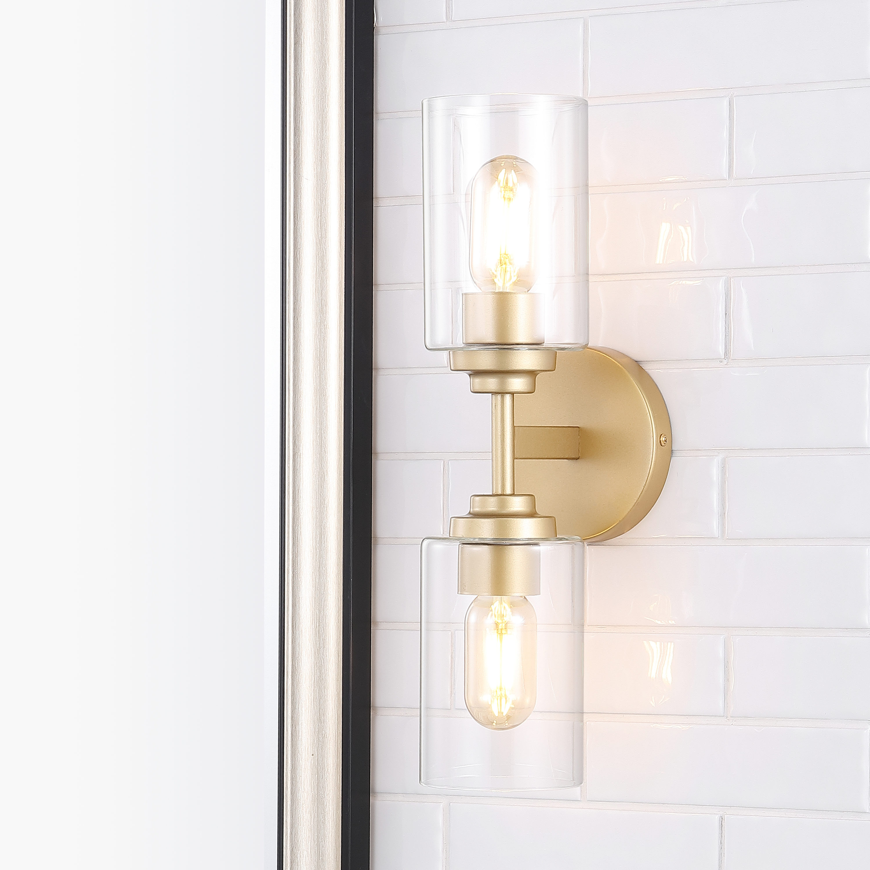 JONATHAN Y Giles Modern/contemporary Transitional 5.75-in 2-Light Brass ...