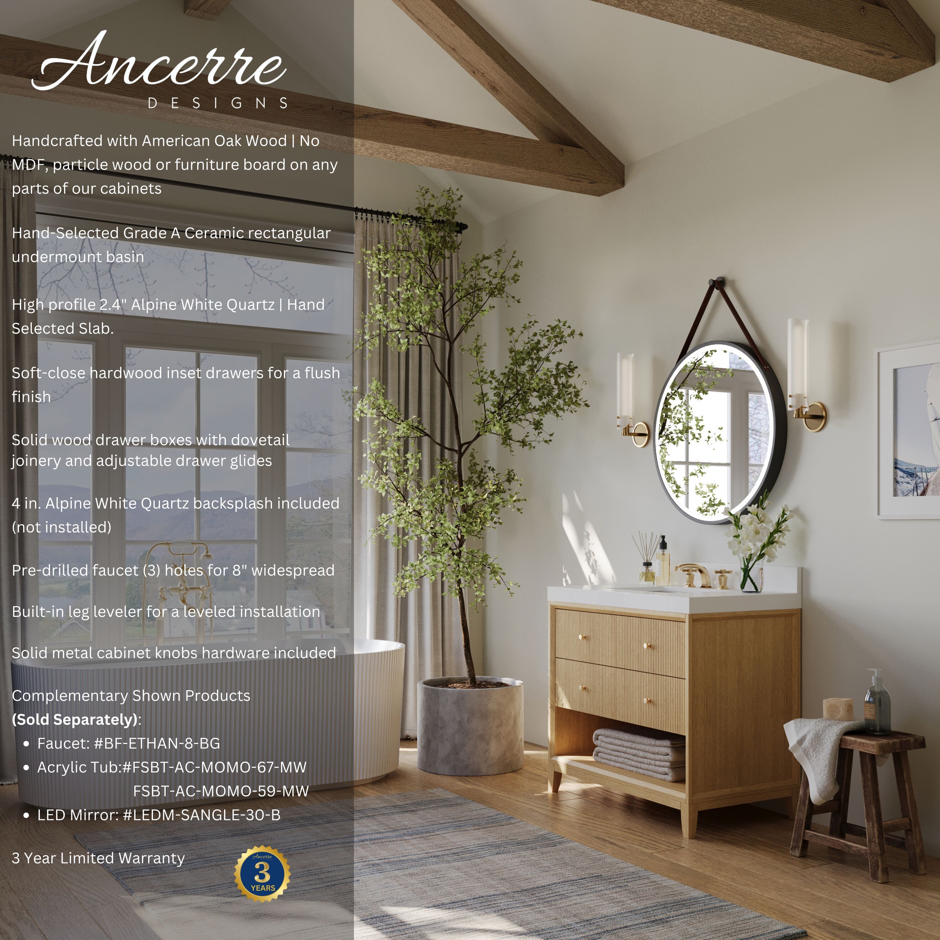 Ancerre Designs VTS-MOMO-36-OAK-WQZ Bath-Vanity-Combo - View #2