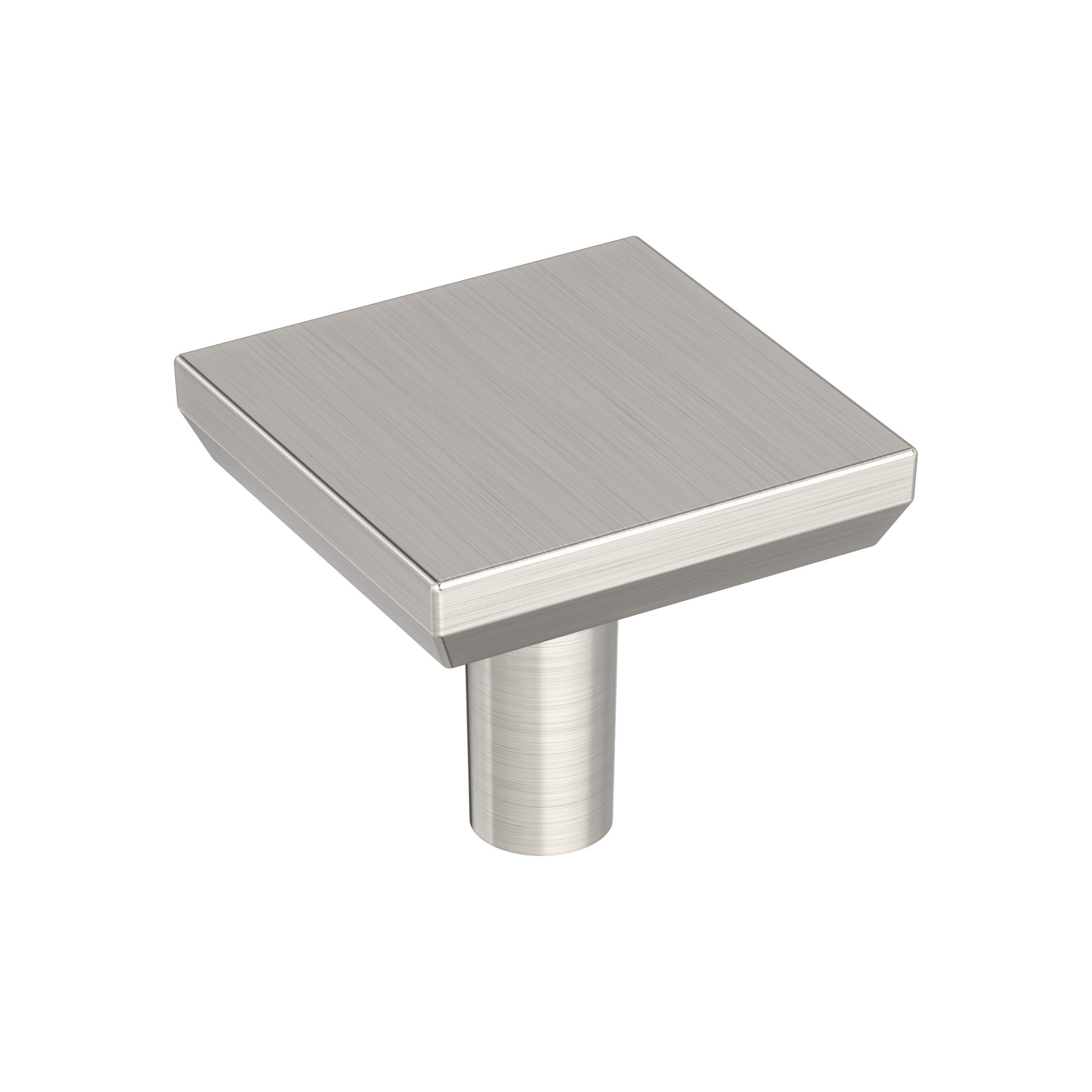 Amerock BP37028G10 Chamfered Edge 1-1/16-in Satin Nickel Square Contemporary Cabinet Knob