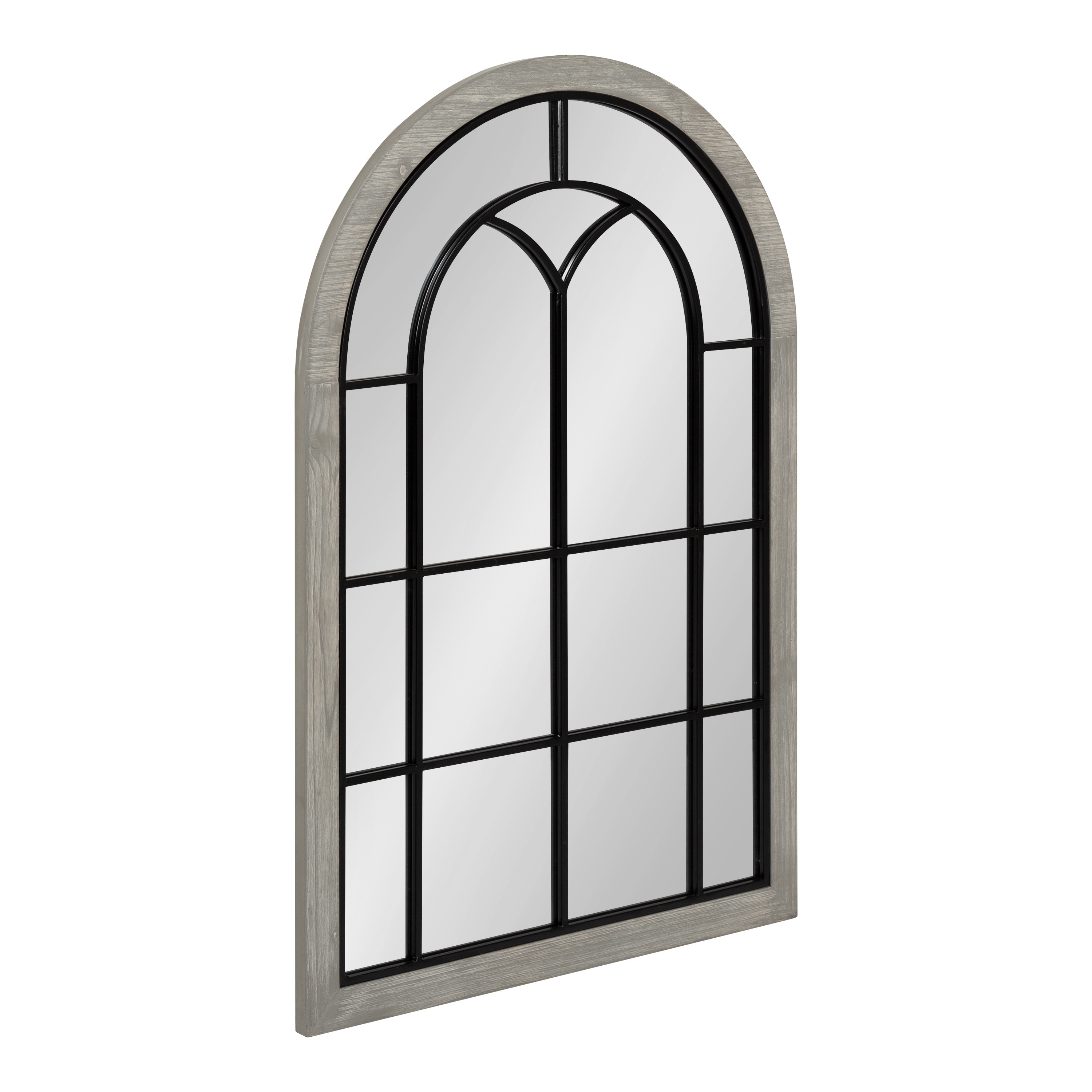 Kate and Laurel 219053 Joffrey 24-in W x 36-in H Arch Gray Framed Wall Mirror