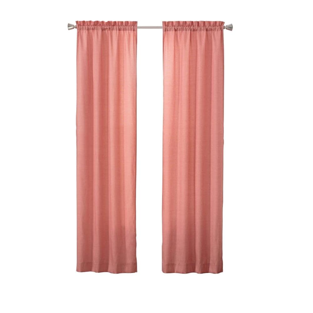 Pairs To Go 15615056X063BLH 63-in Blush Polyester Light Filtering Rod Pocket Curtain Panel Pair