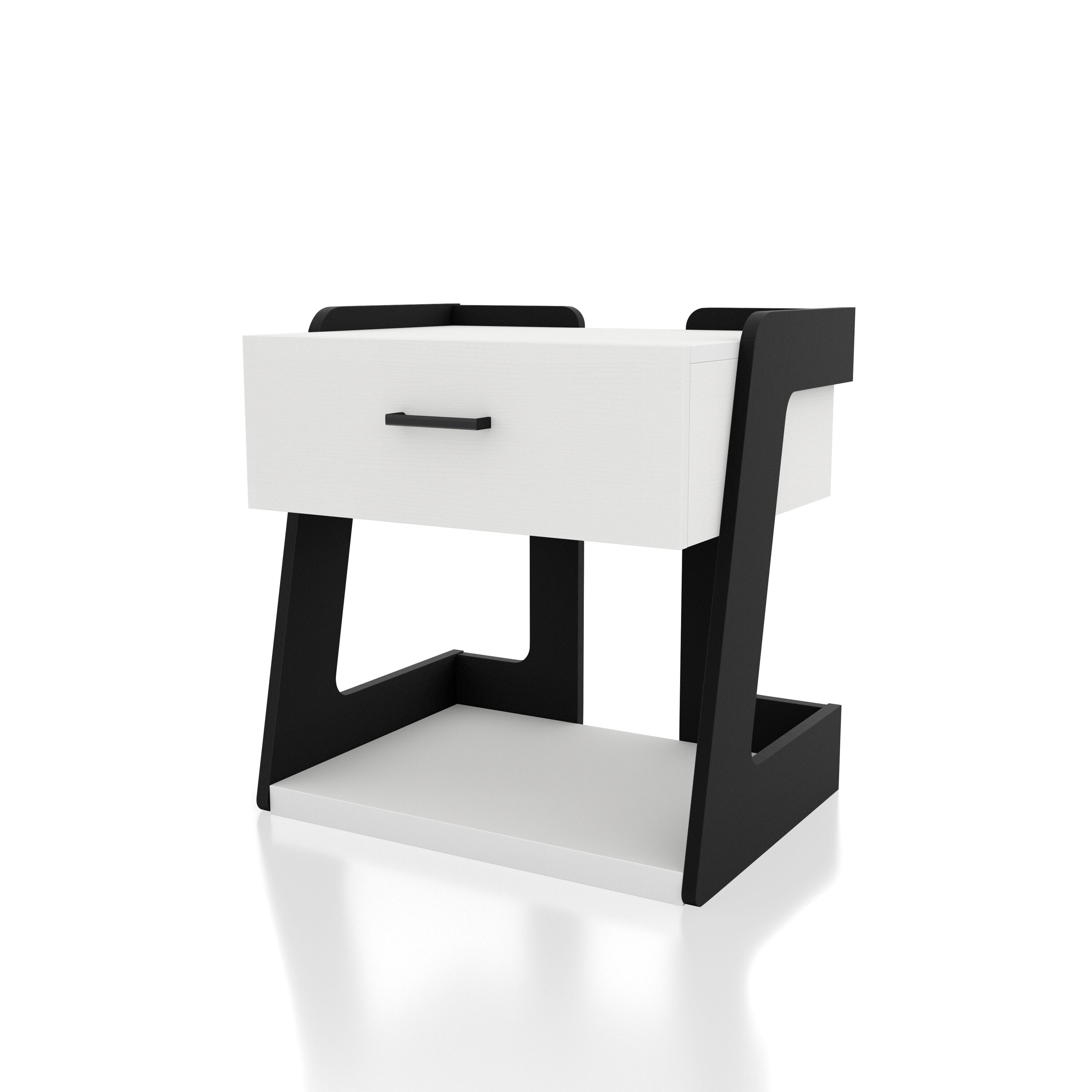 Oakley White and Black Composite Coffee and End Table Set