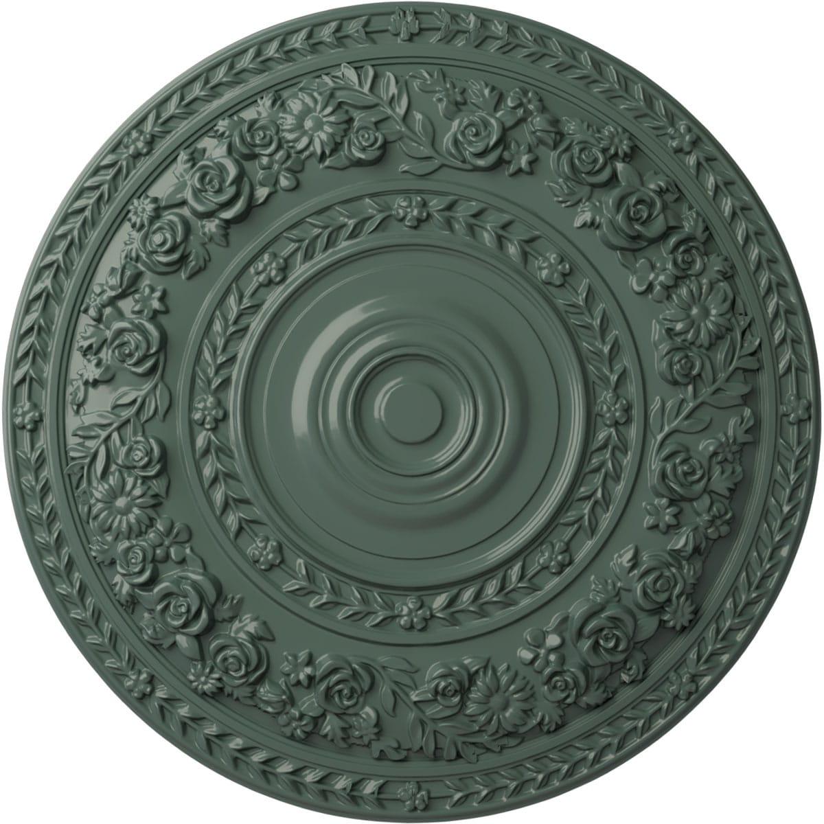 Ekena Millwork CM33ROCBF Rose 33.875-in W x 33.875-in L Painted Cloud Burst Polyurethane Whole Ceiling Medallion