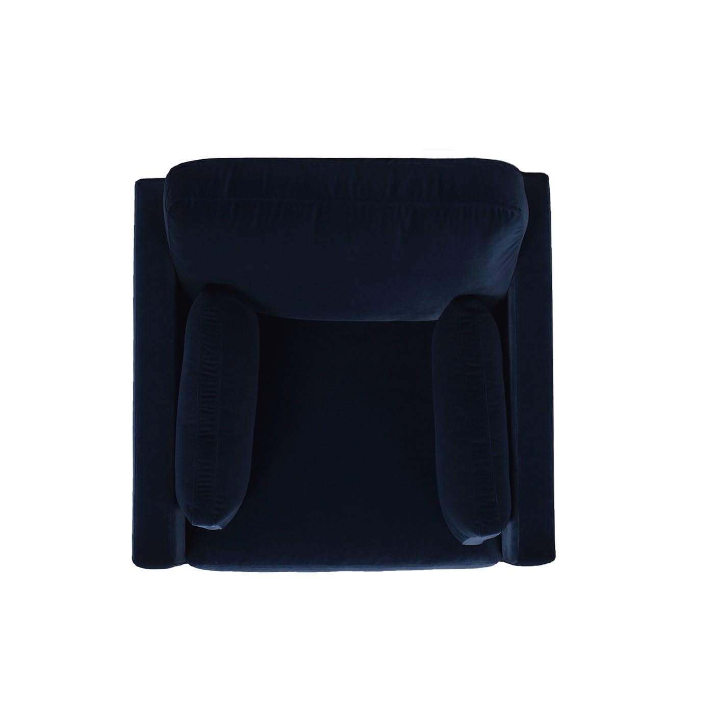 Knox Dark Navy Blue Velvet Armchair with Birch Legs