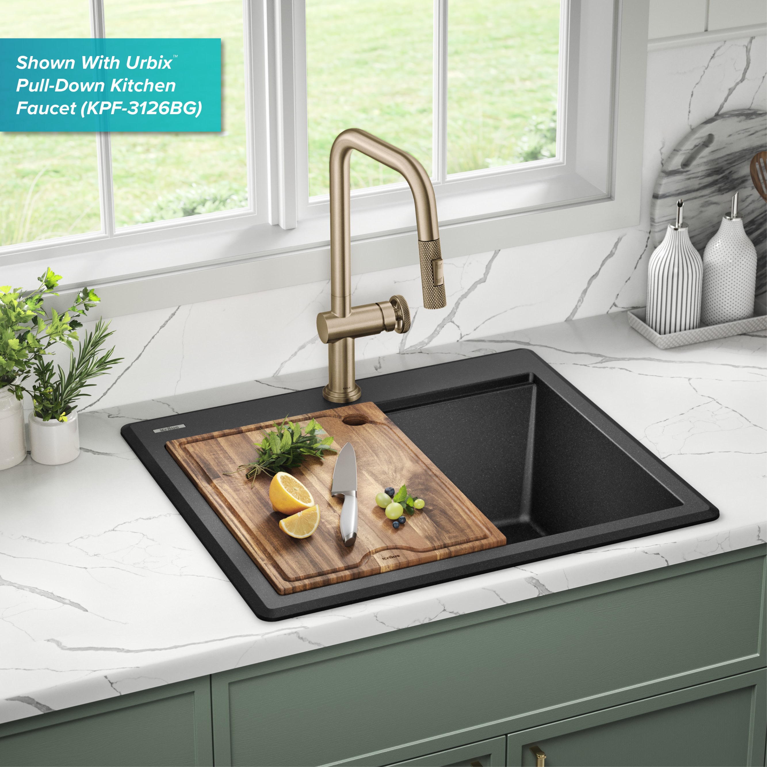 Kraus KGTW12-25MBL Kitchen-Sinks - View #3
