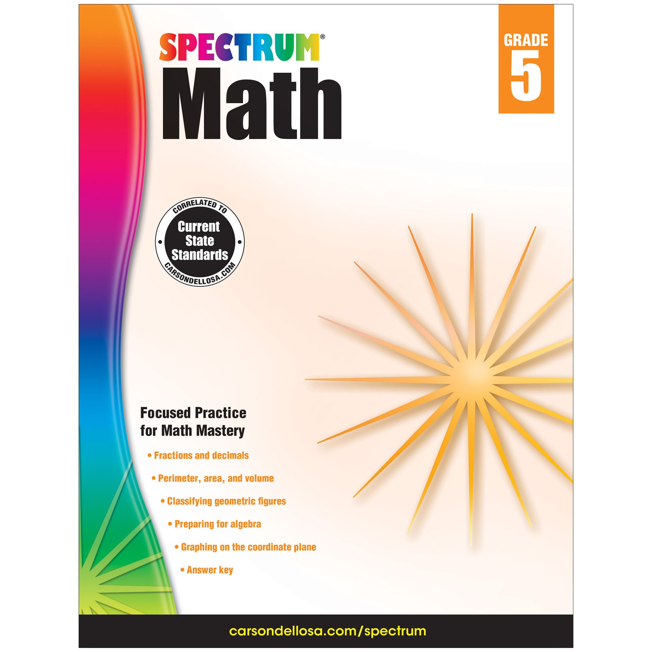 Spectrum CD-704565 Math Workbook, Grade 5, Paperback Activity Book