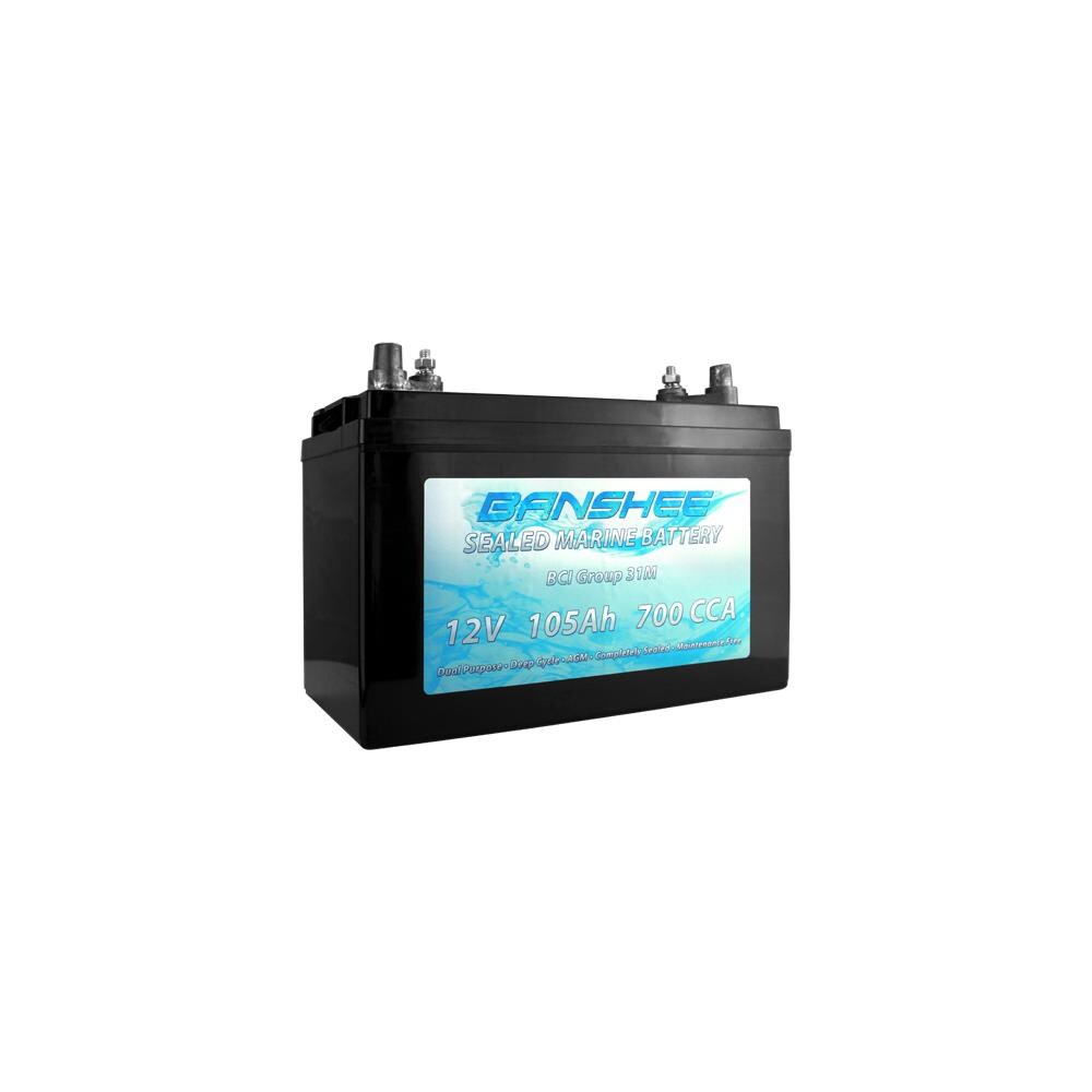 Banshee BTJK12526  31M-AGM- -03 BCI No. 31 Marine Starting and Deep Cycle Dual Terminal Sealed AGM Battery